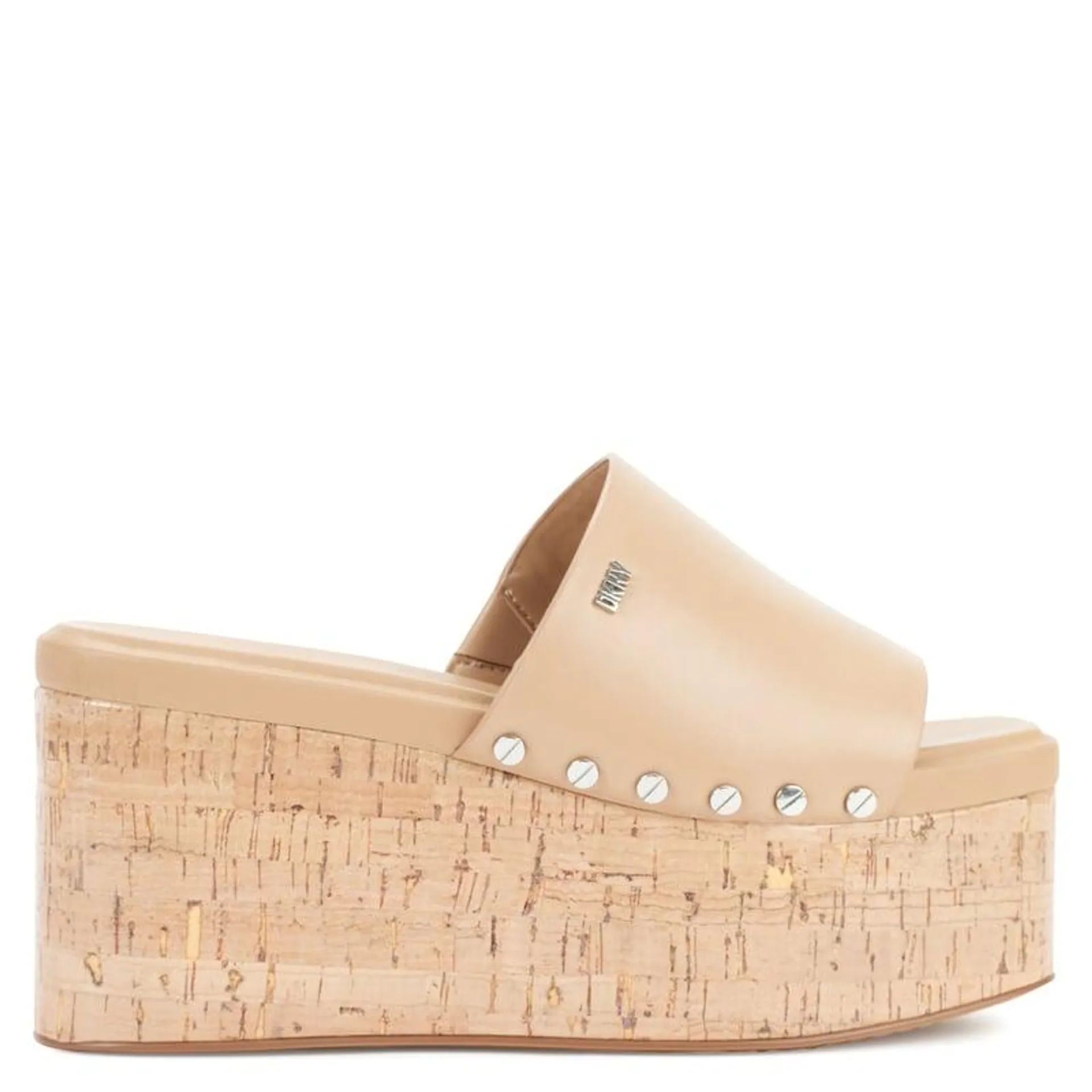 Sandalia Mujer Cuero Beige DKNY