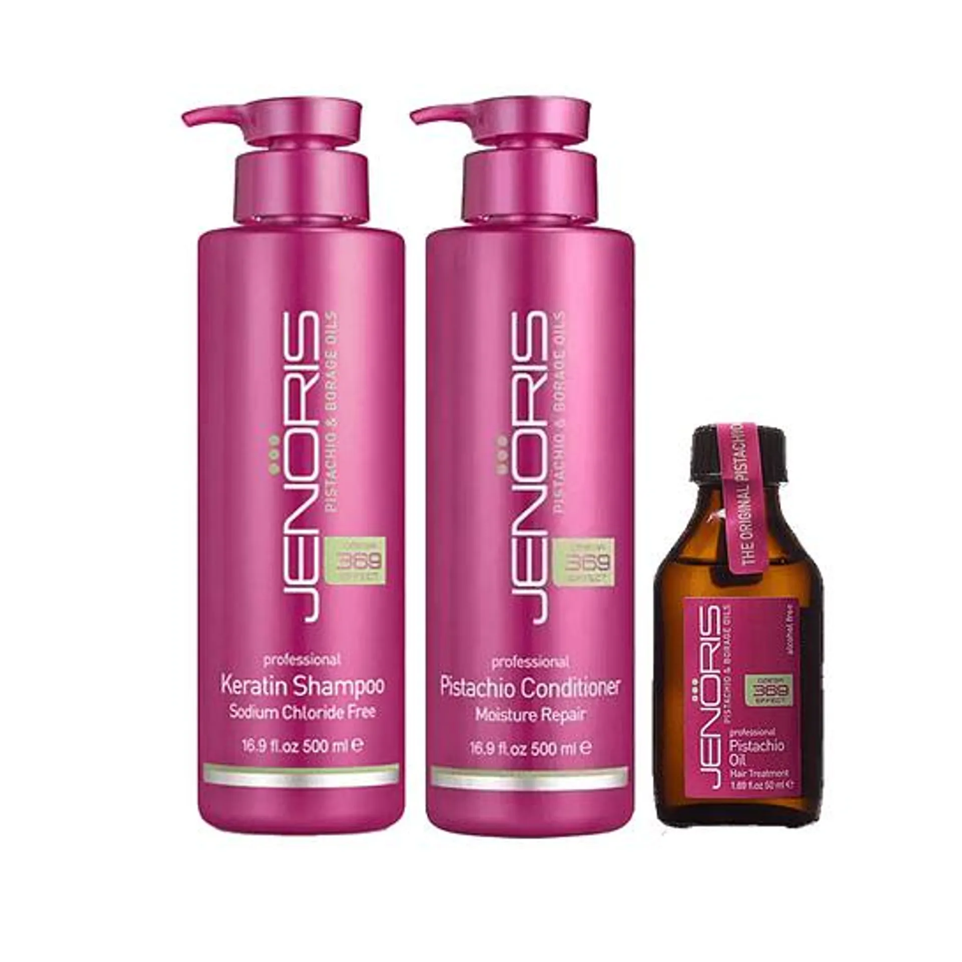 Pack Shampoo 500 Ml + Acondicionador 500 Ml + Aceite 50ml Jenoris