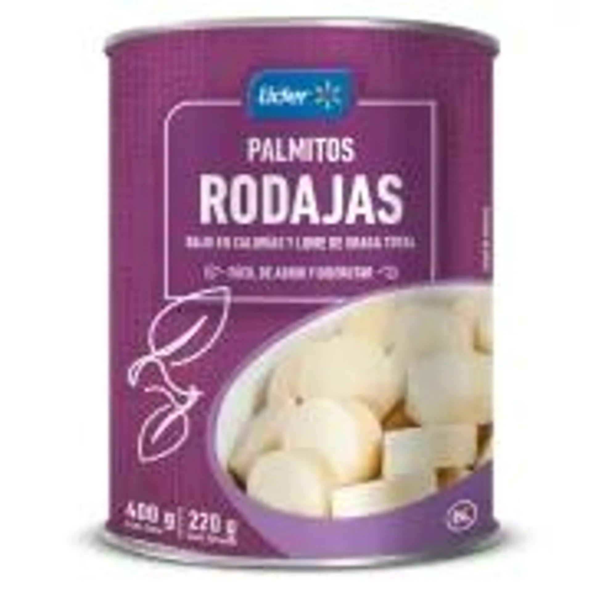 Palmitos en Rodajas, Drenado 220 g - Neto 400 g