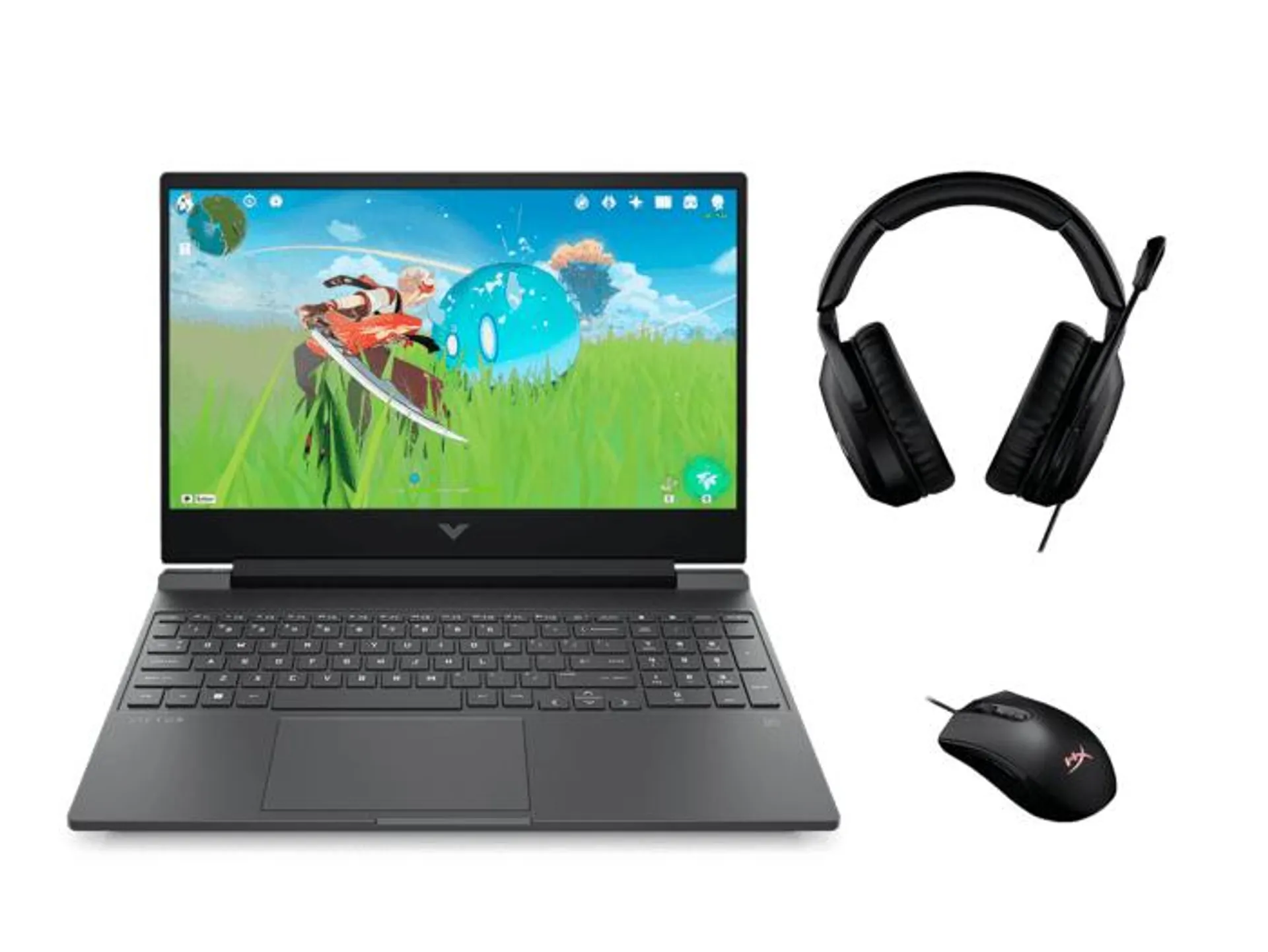 Notebook Victus 15-fb0126la + Audifonos HyperX Negro + Mouse HyperX Negro