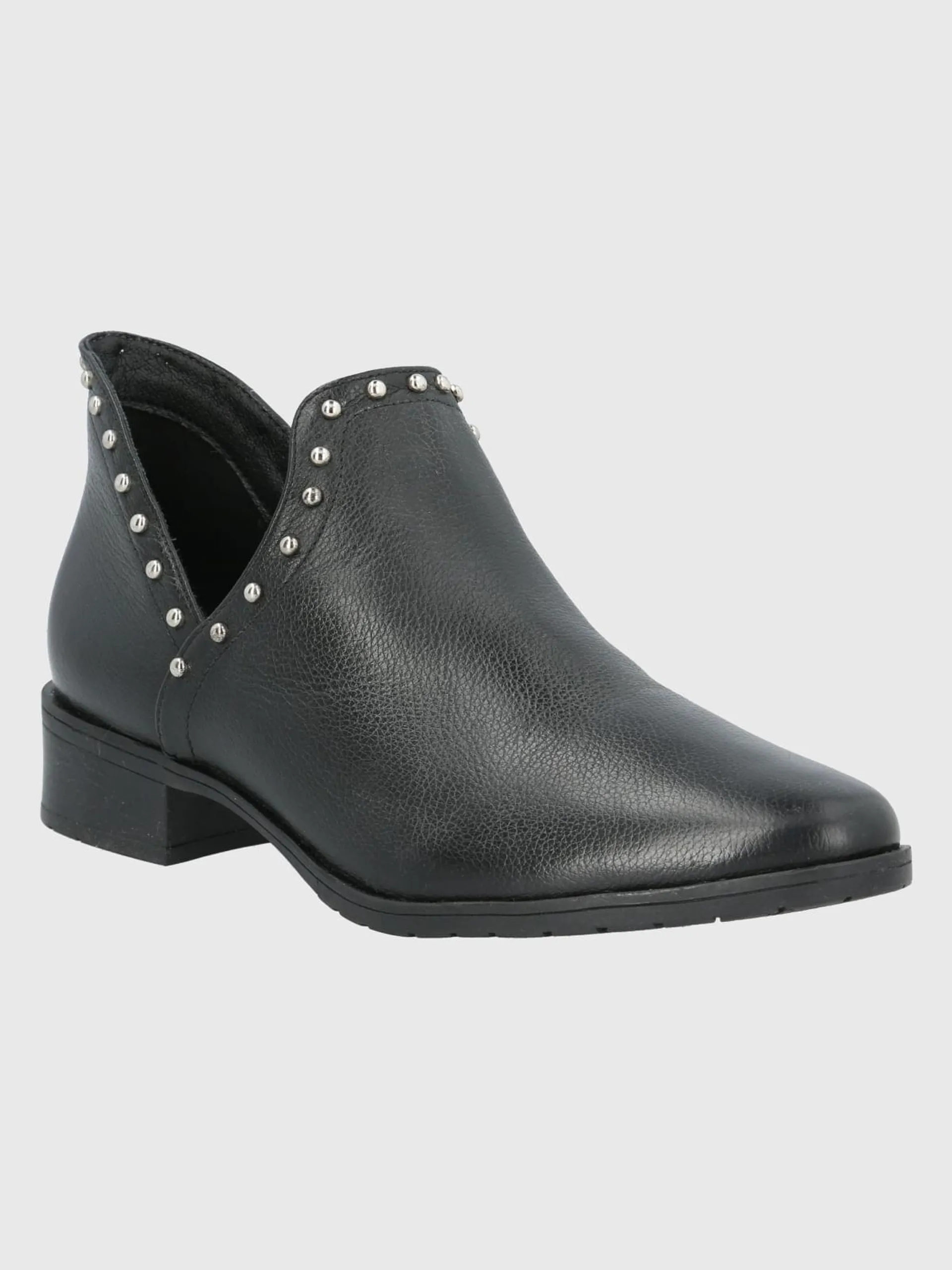 Botin Cuero Mujer Leccia Negro