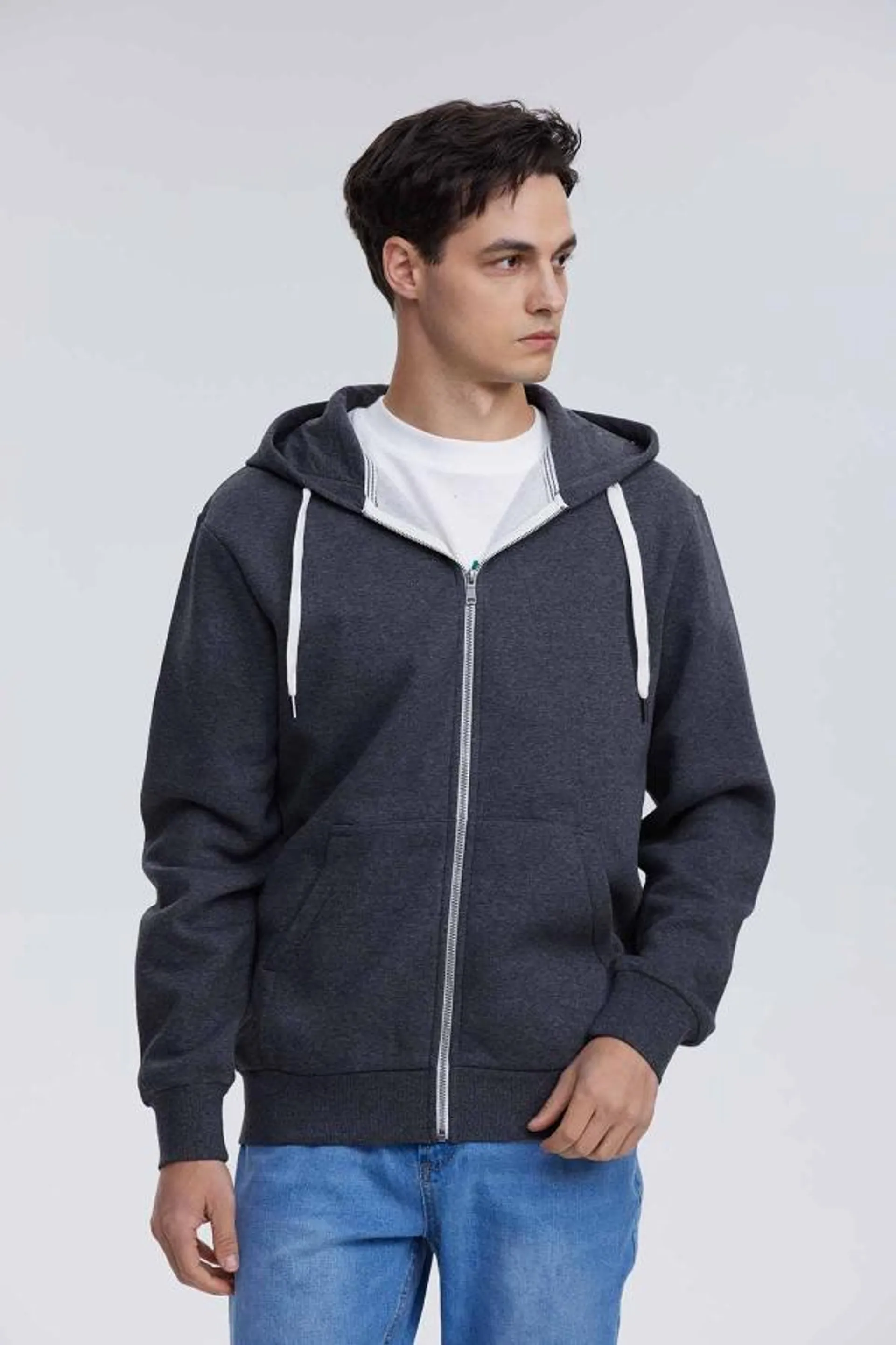 PolerÓn hombre bÁsico hoodie marengo melange