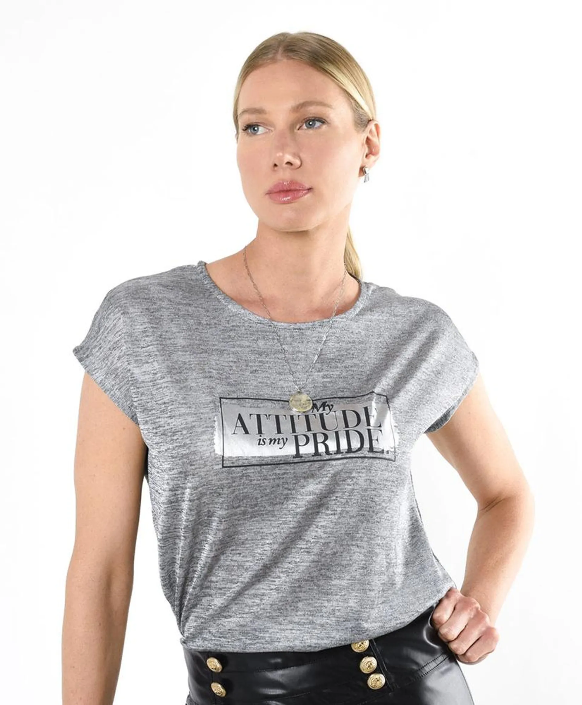 Polera mujer frase silver