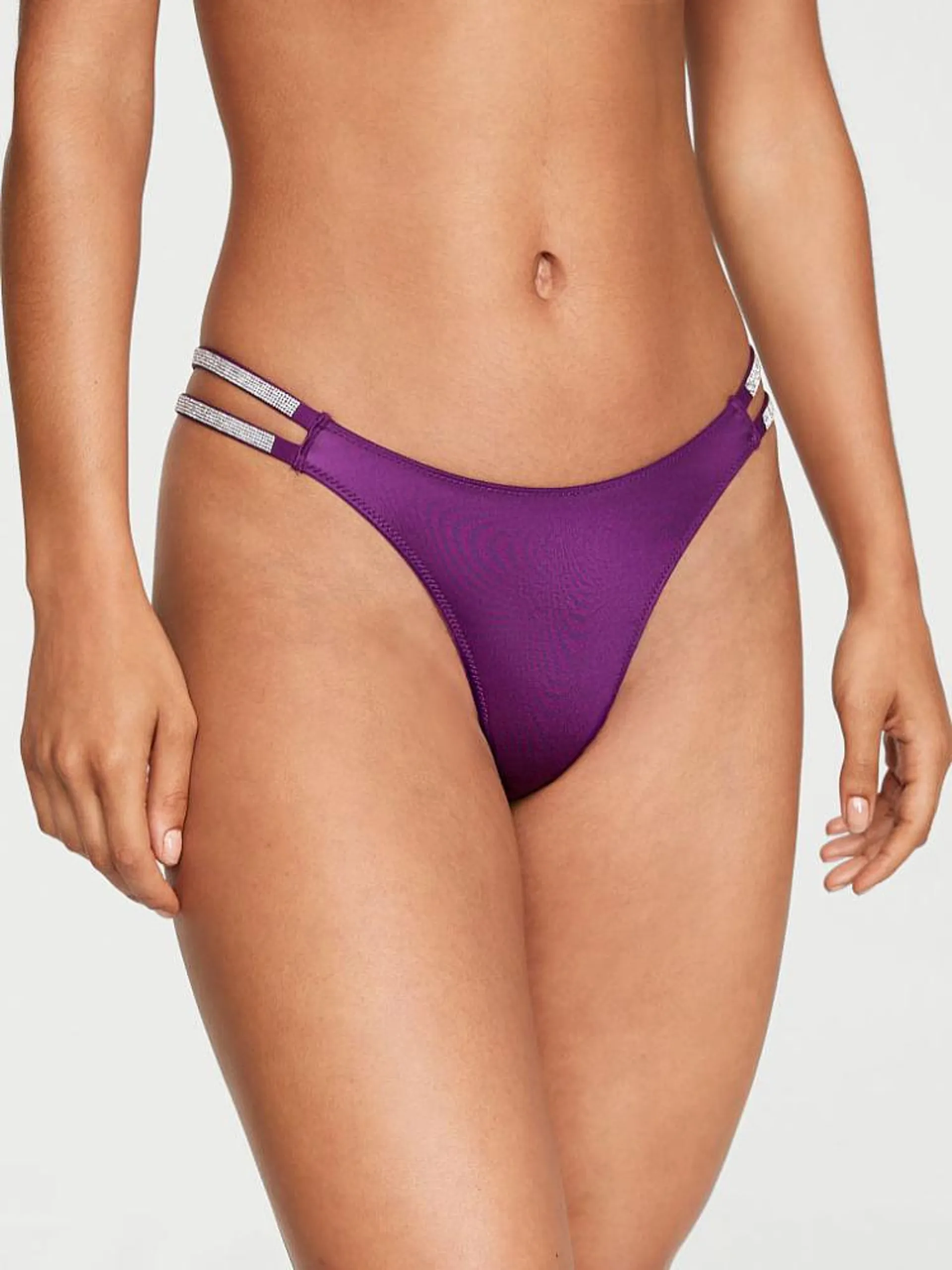 Panty Thong Con Tiras Brillantes Morado