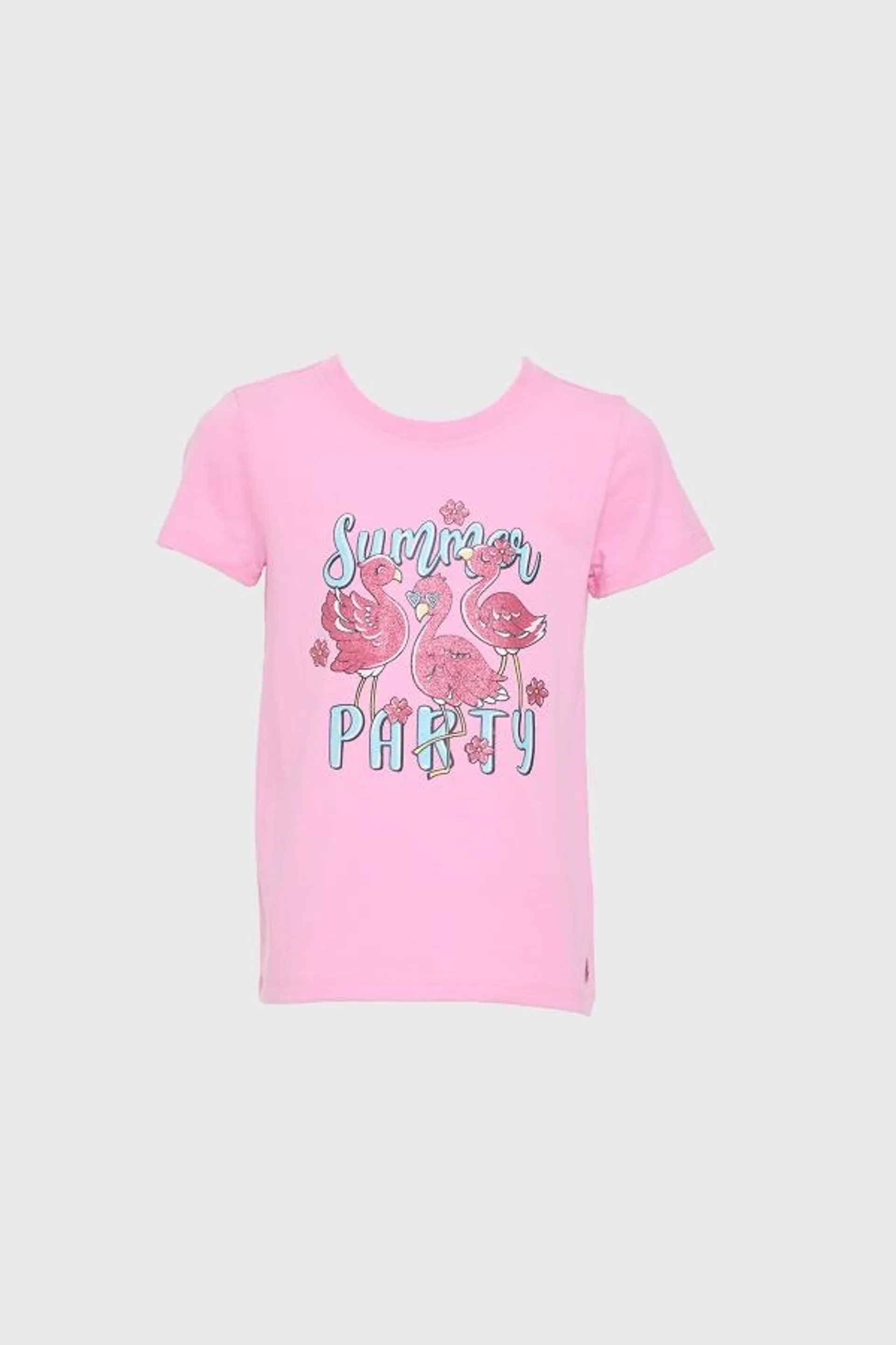 Polera niÑa print rosado i