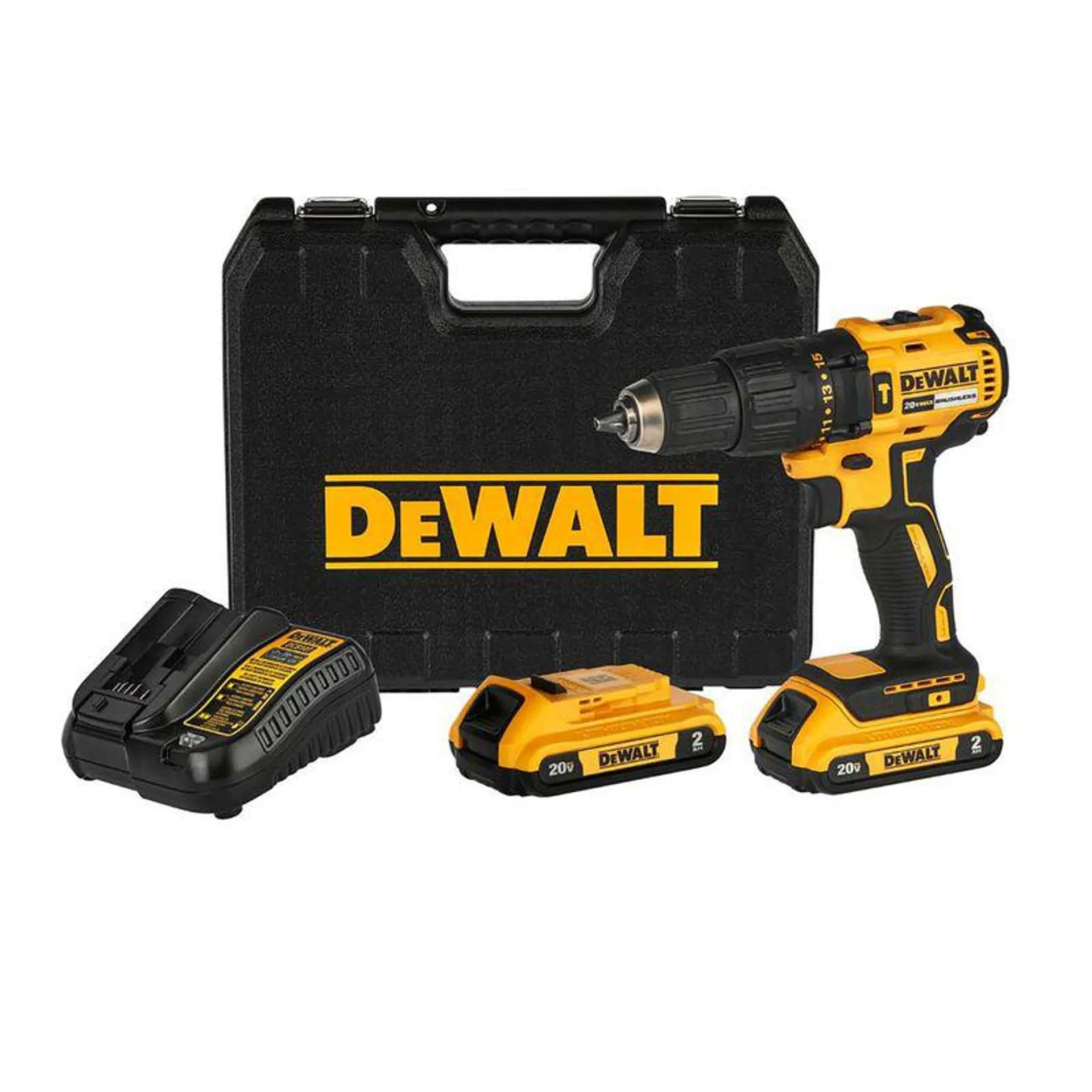 Taladro Percutor 20 V 2B 1C S/C + Maleta + Batería y Cargador Dewalt