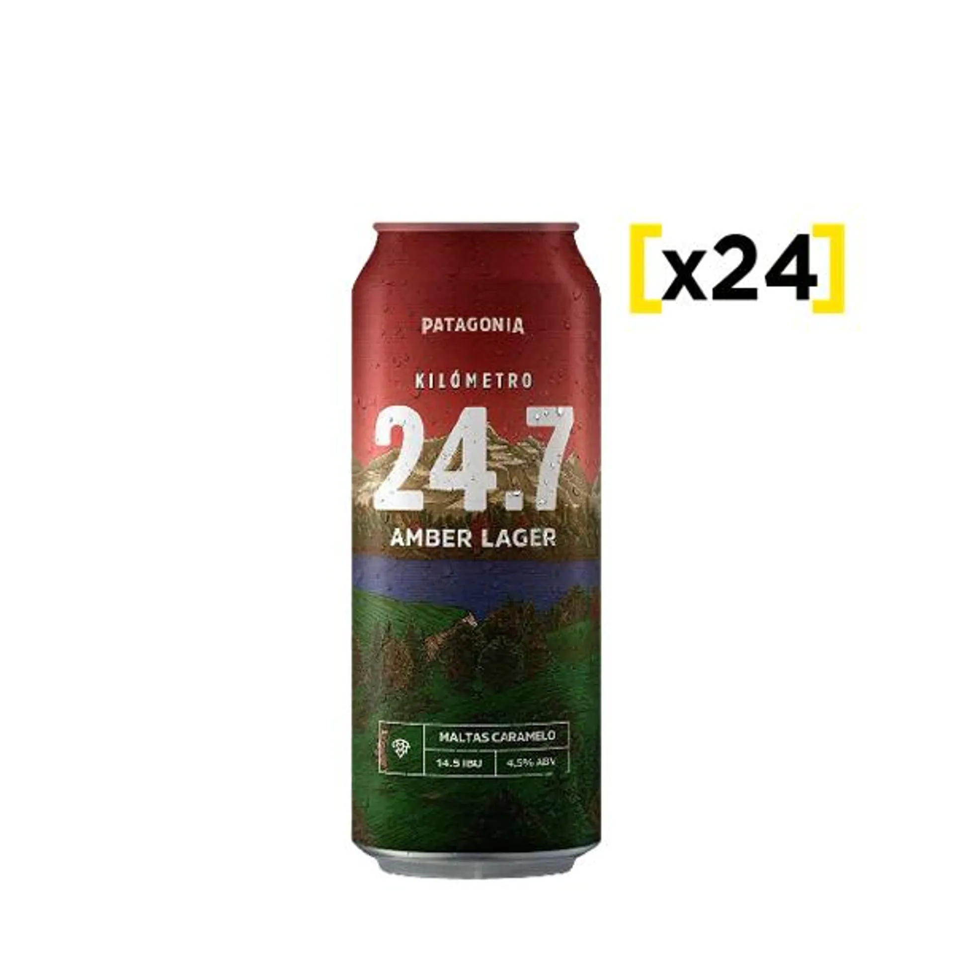 Cerveza KM 24.7 Amber Lata 473cc x24