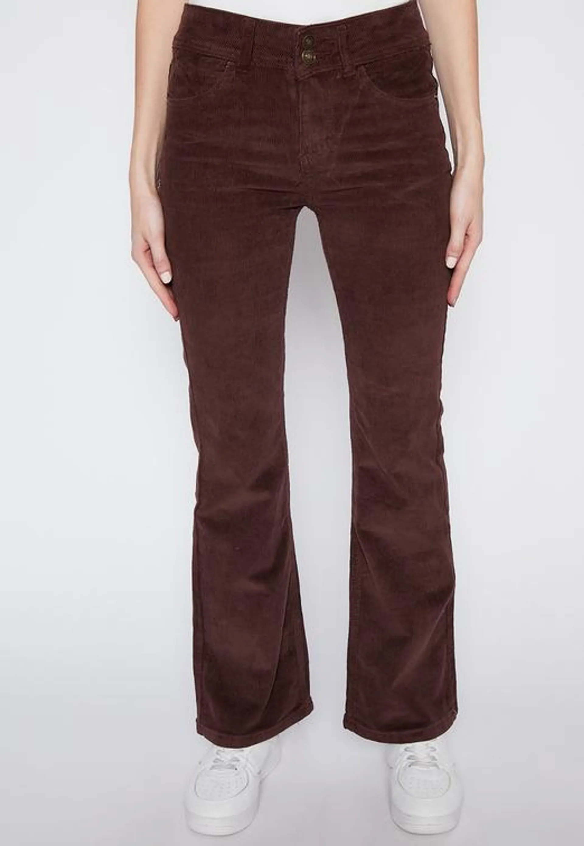 Pantalon Mujer Cafe Cotele Flare Family Shop