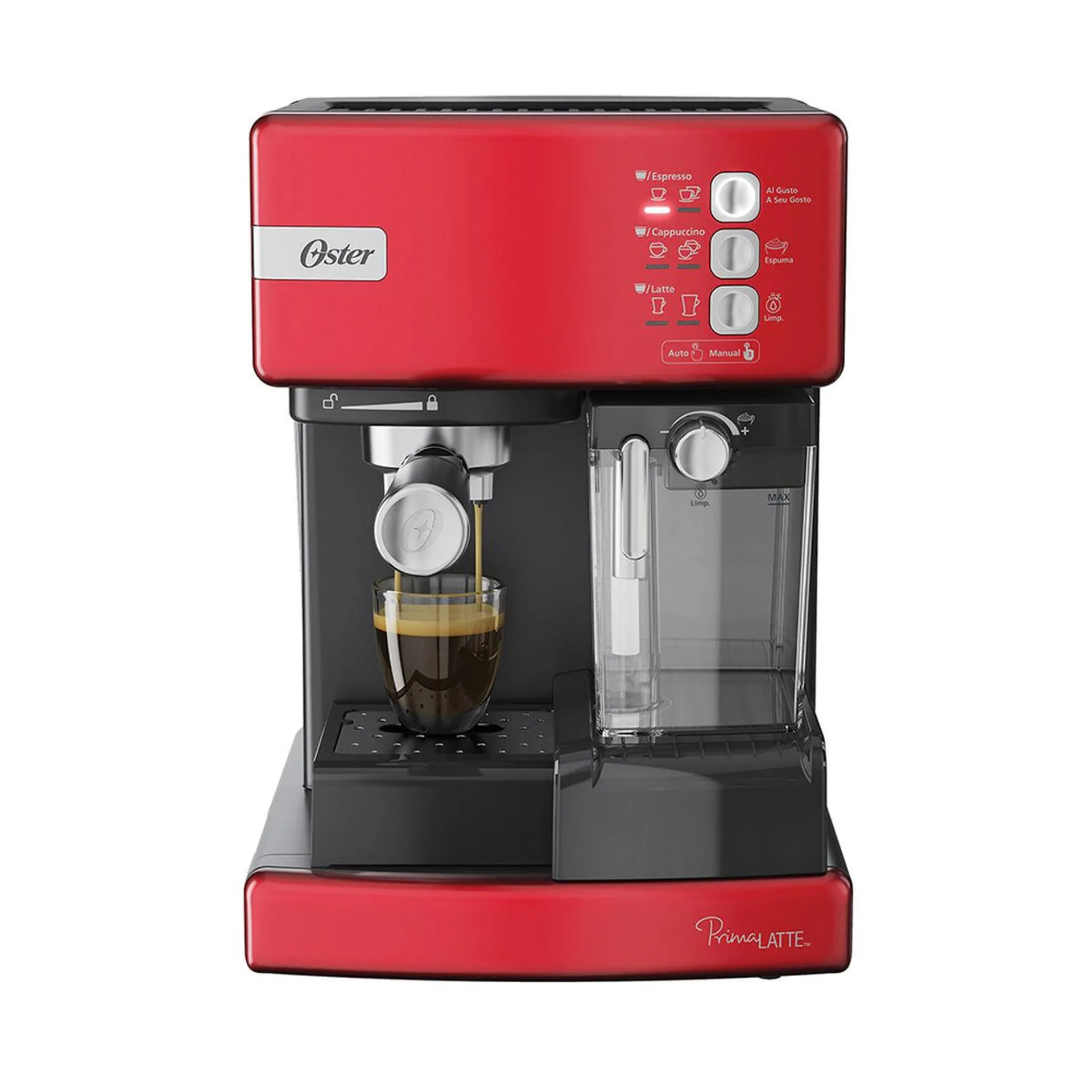 Cafetera de Espresso Oster Roja PrimaLatte 1,2 lts.