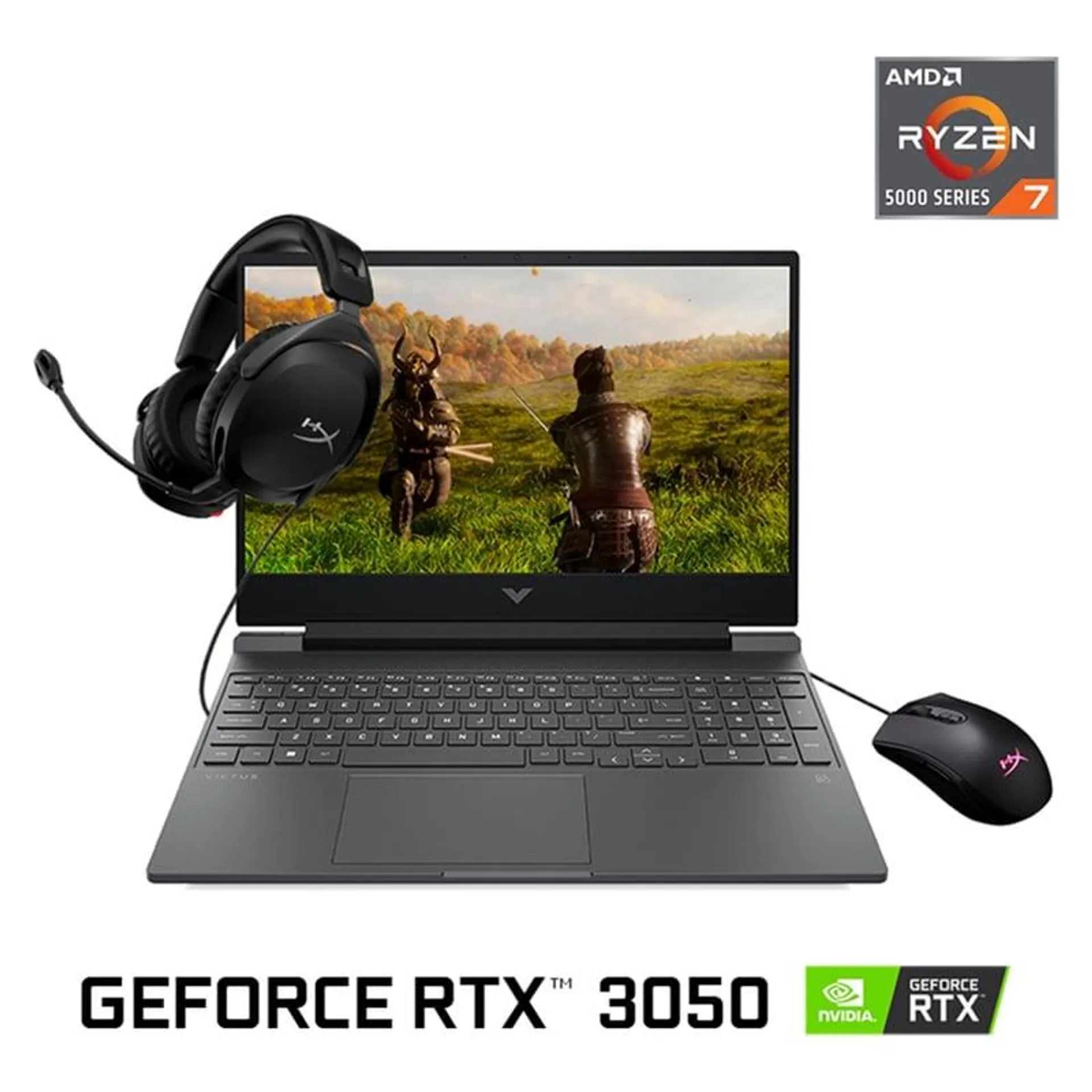 Notebook Gamer Victus 15-FB0126LA AMD Ryzen 7 8GB 512GB SSD RTX 3050 15,6" 144Hz + Accesorios HyperX