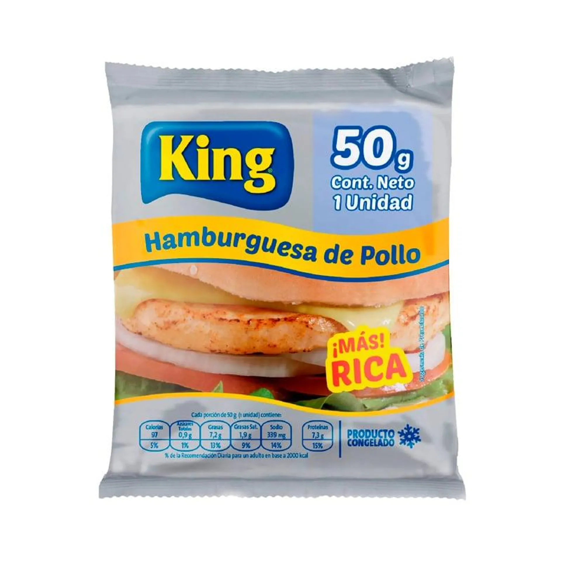 Hamburguesa King Pollo 50 Grs