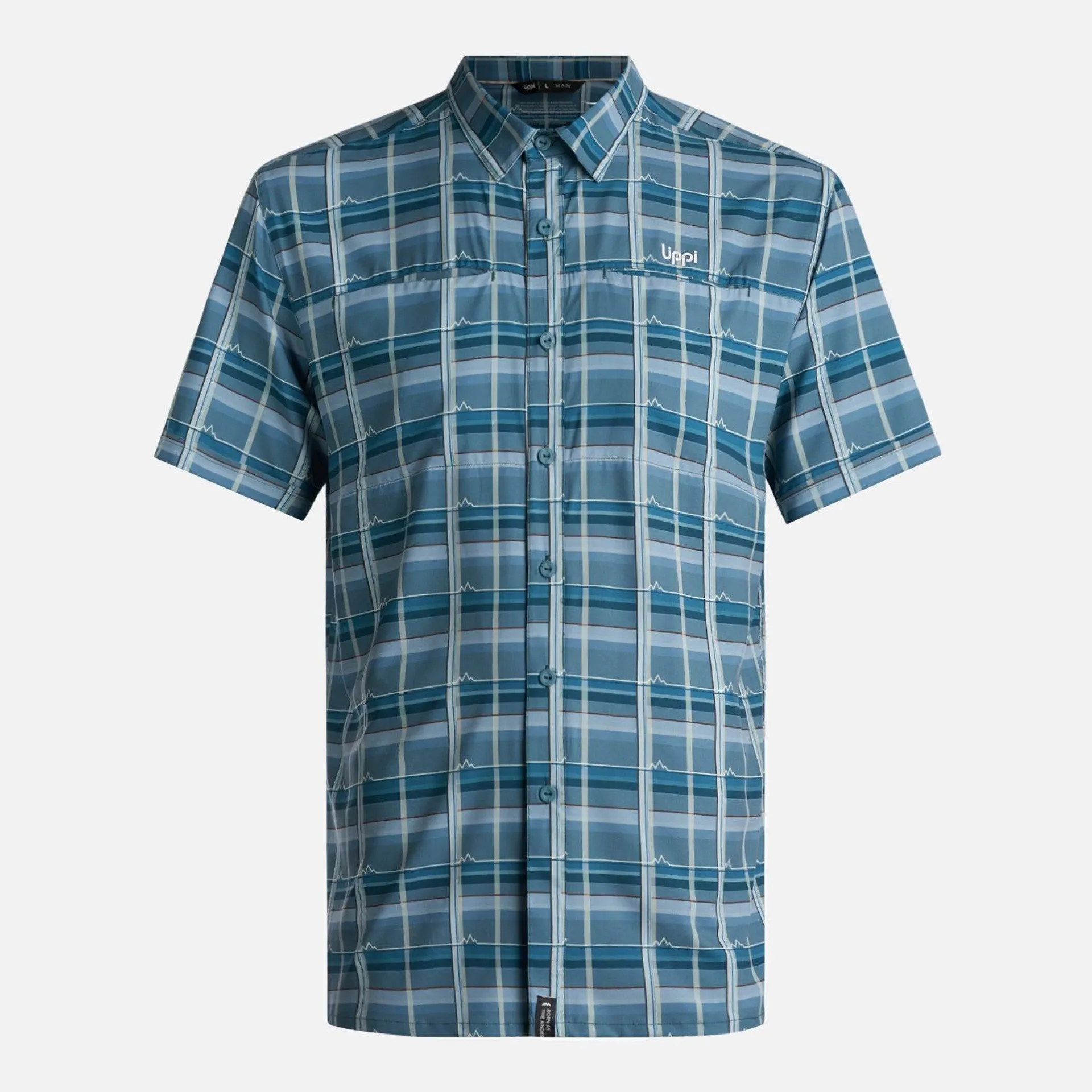Camisa Hombre Wallace Short Sleeve Q-Dry Shirt Print Verde Petroleo Lippi