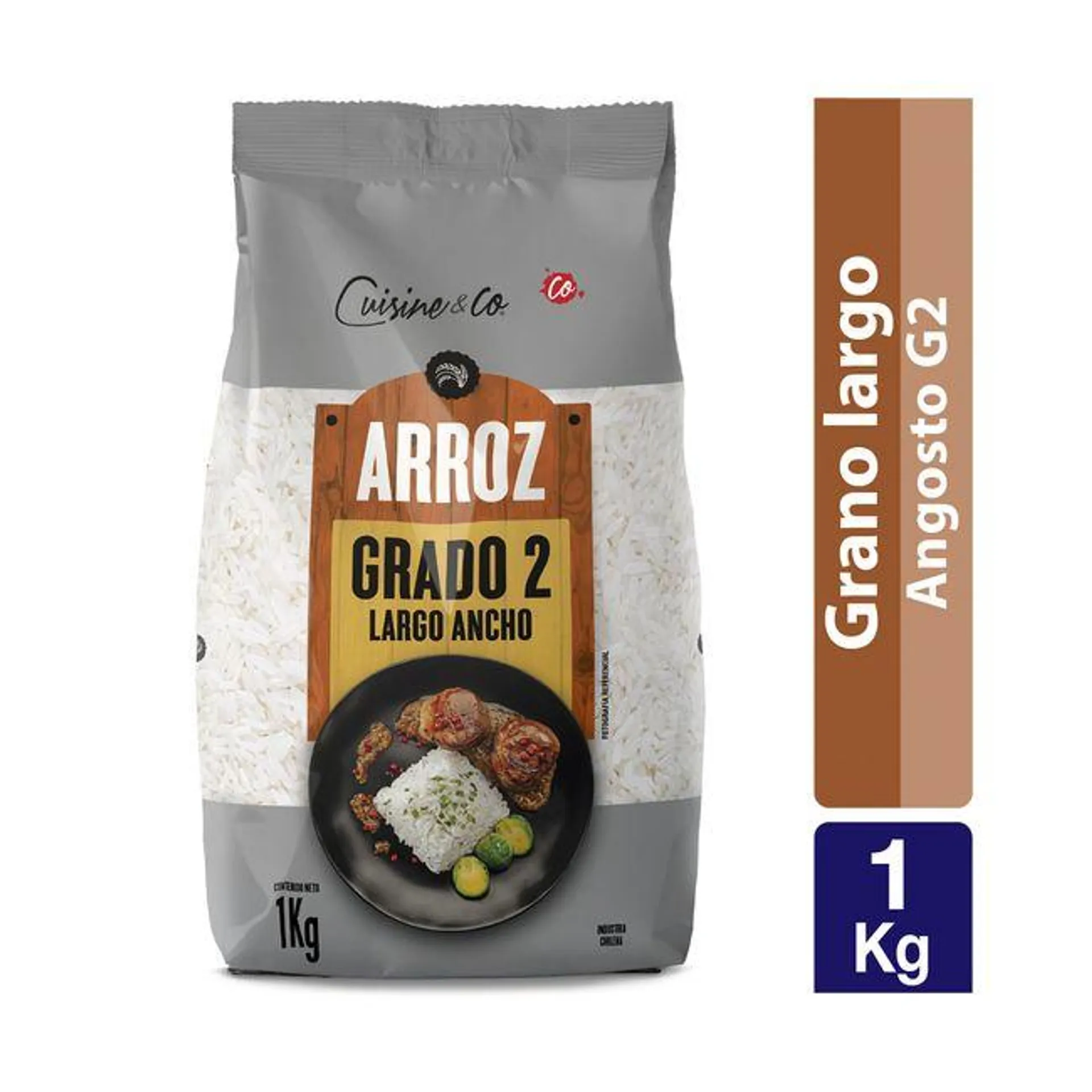 Arroz Grado 2 Grano Largo y Ancho 1 kg