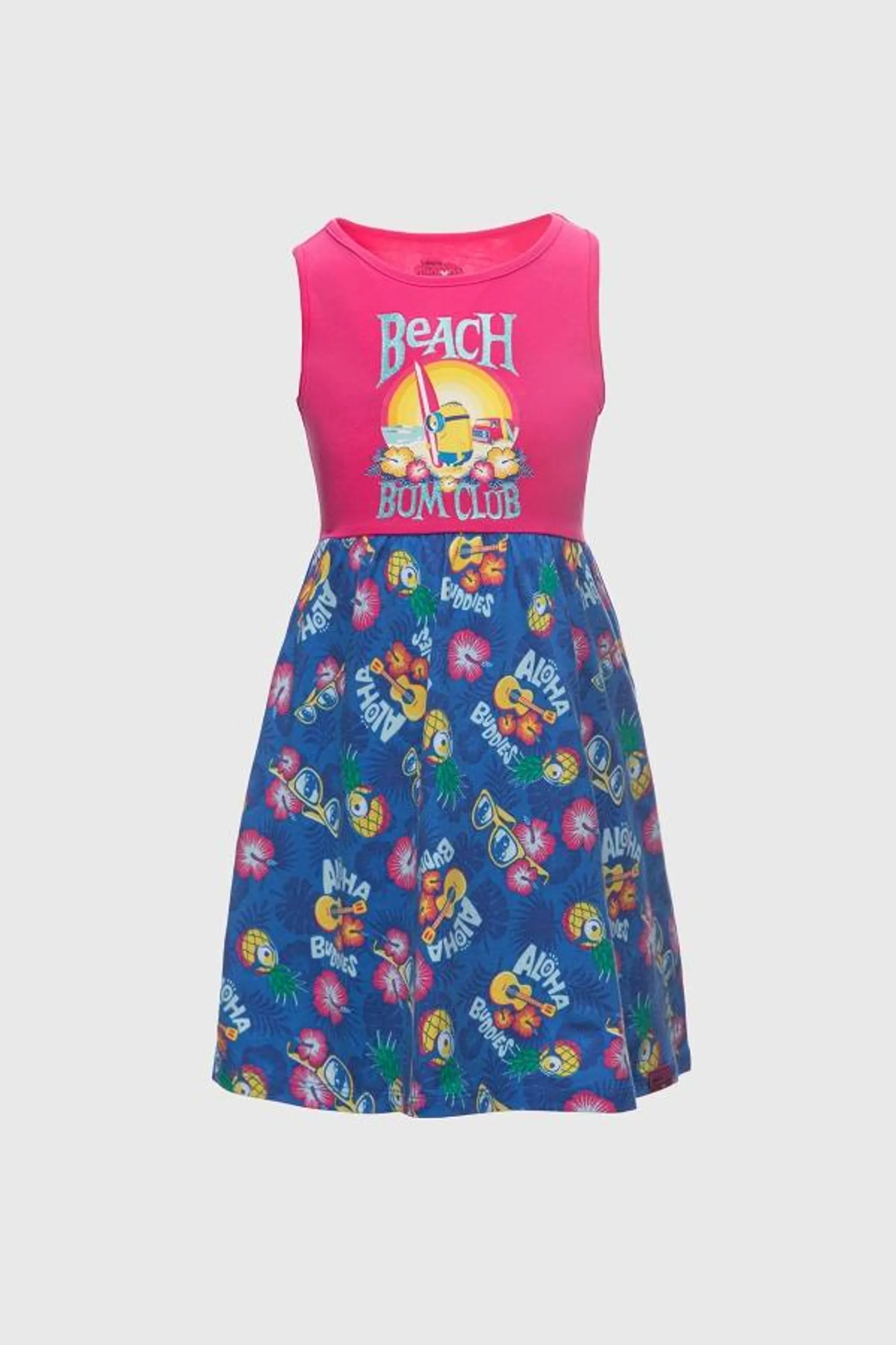 Vestido minions fucsia