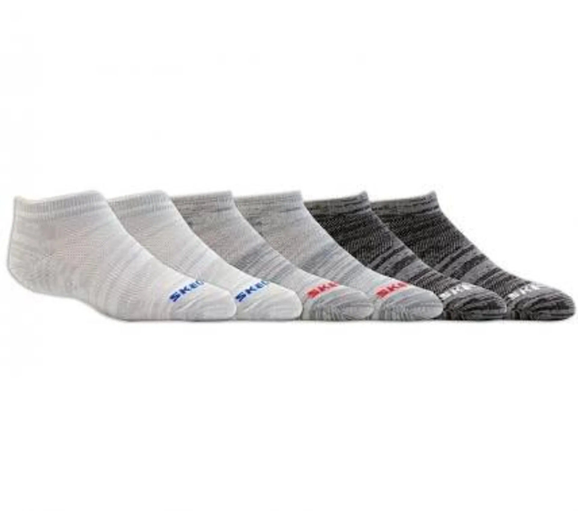 6 Pack Boys Socks - Non Terry Low Cut Gray