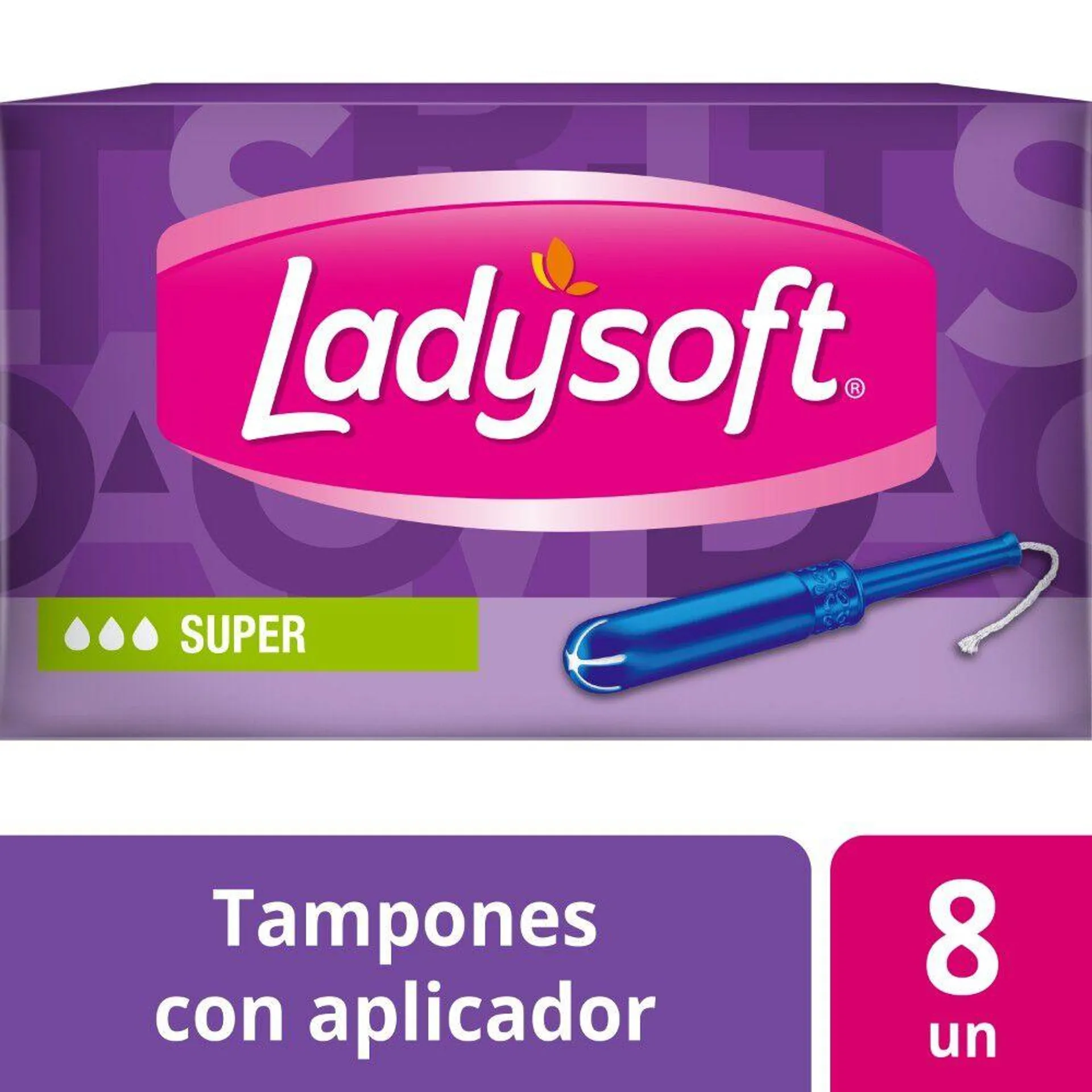 Tampón Super Con Aplicador Flujo Moderado a Intenso 8 Unidades