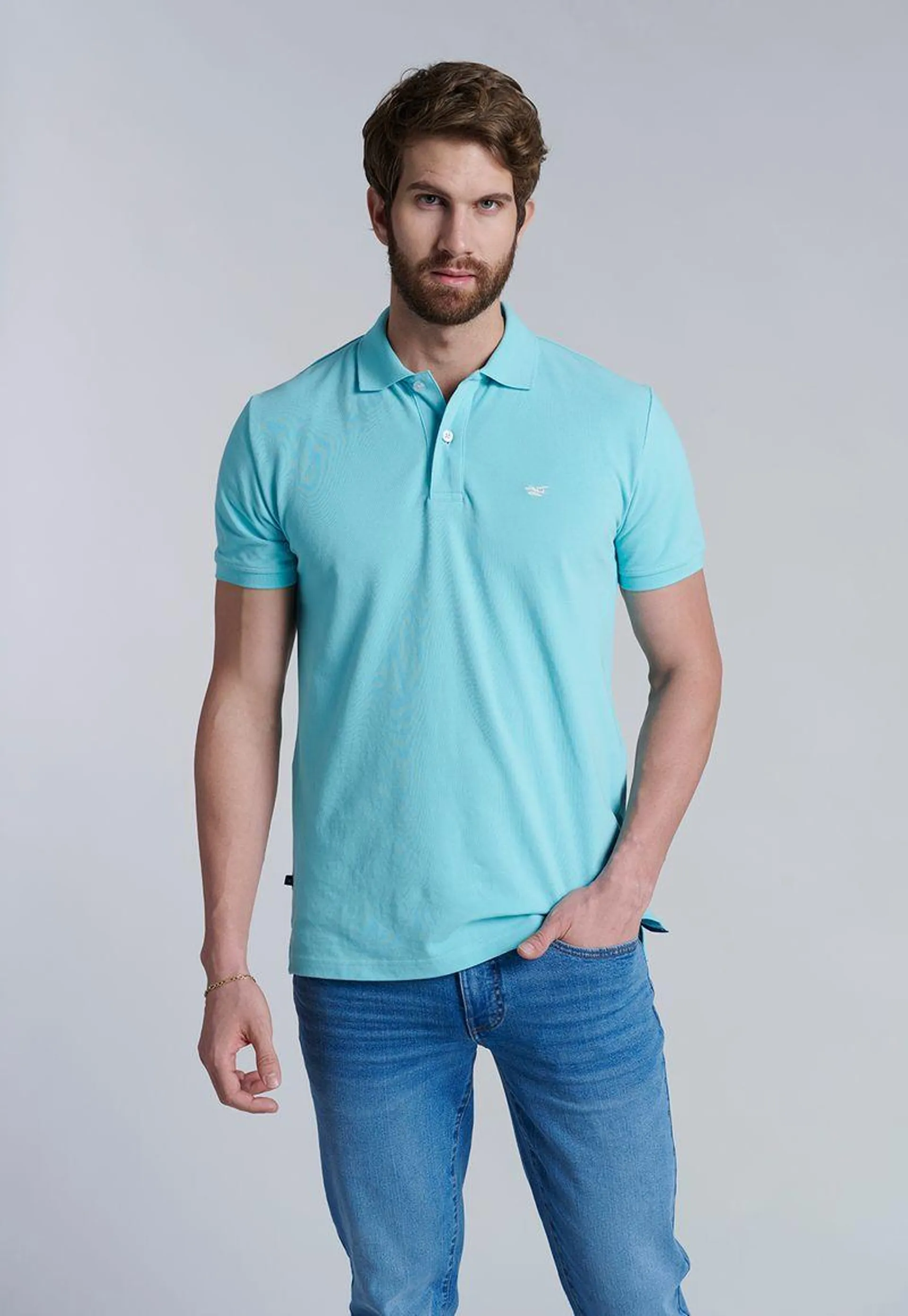 Polera Basica Pique Lt Turquoise