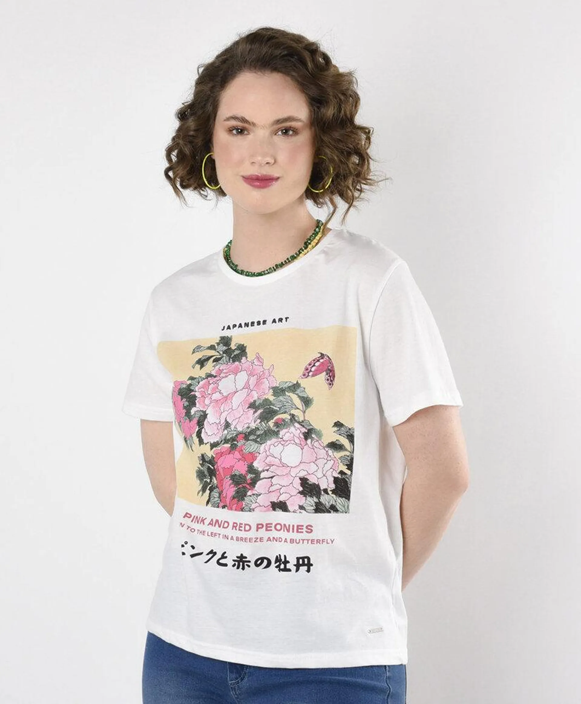 Polera mujer estampado japonés