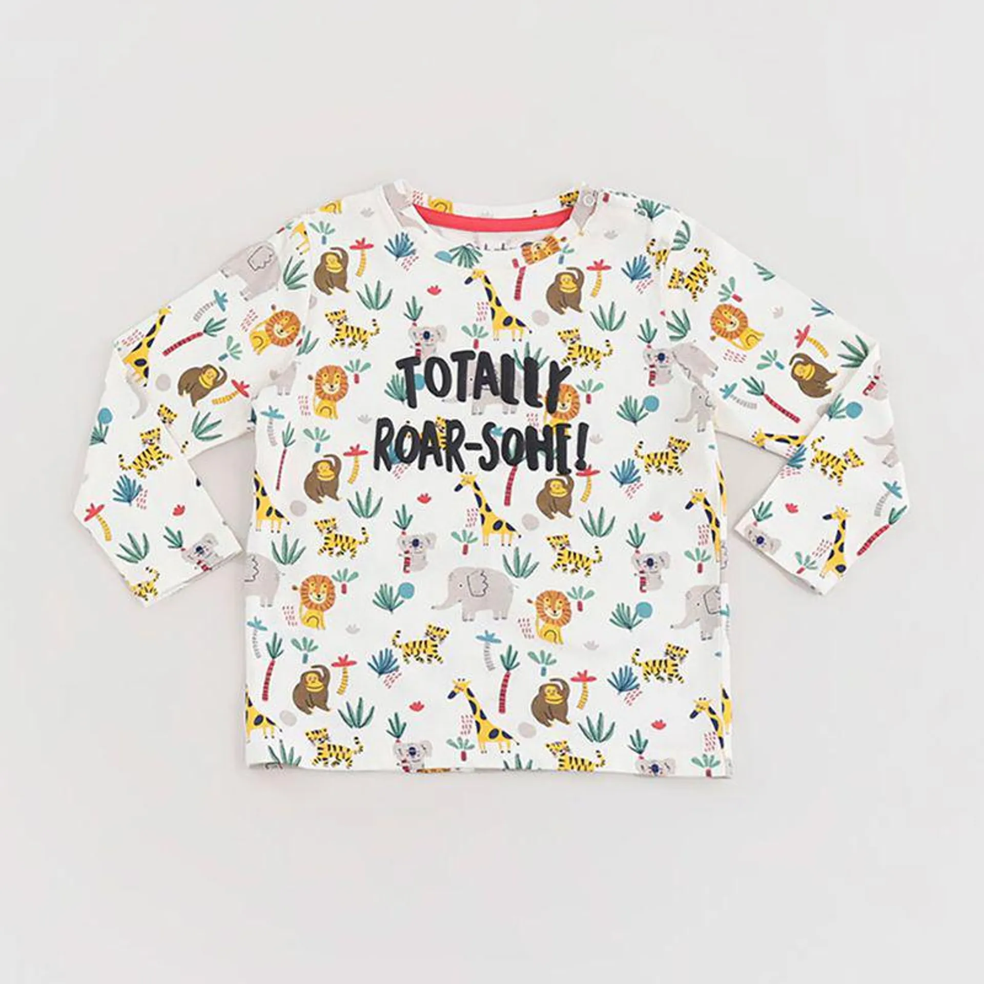 Polera Bebe Niño Manga Larga Full Print Blanco