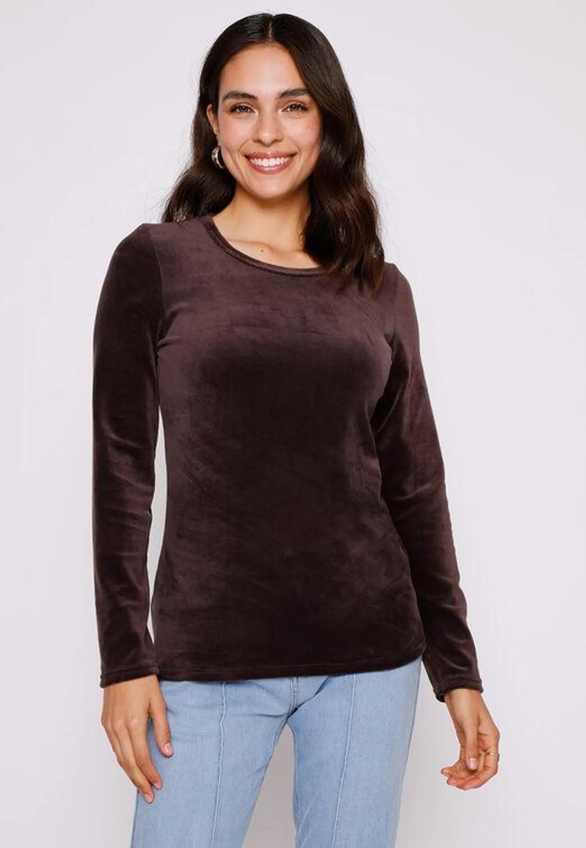 Polera Mujer Cafe Plush Family Shop