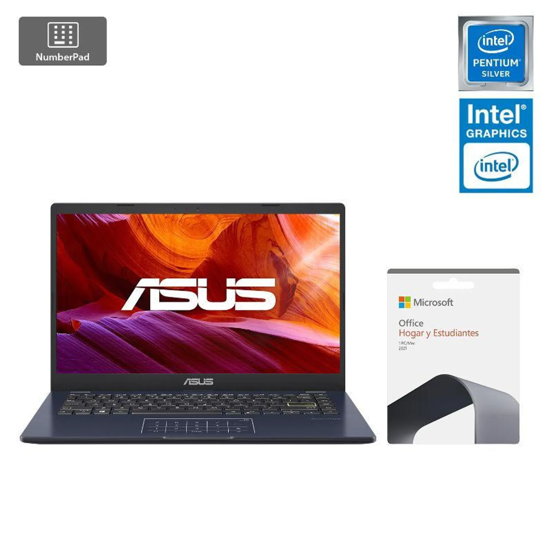Notebook E410KA-EK317WS / 14" FHD / Intel Pentium N6000 / Win 11 / 4GB RAM / 128GB SSD / Intel® UHD Graphics / Negro, 1 Un