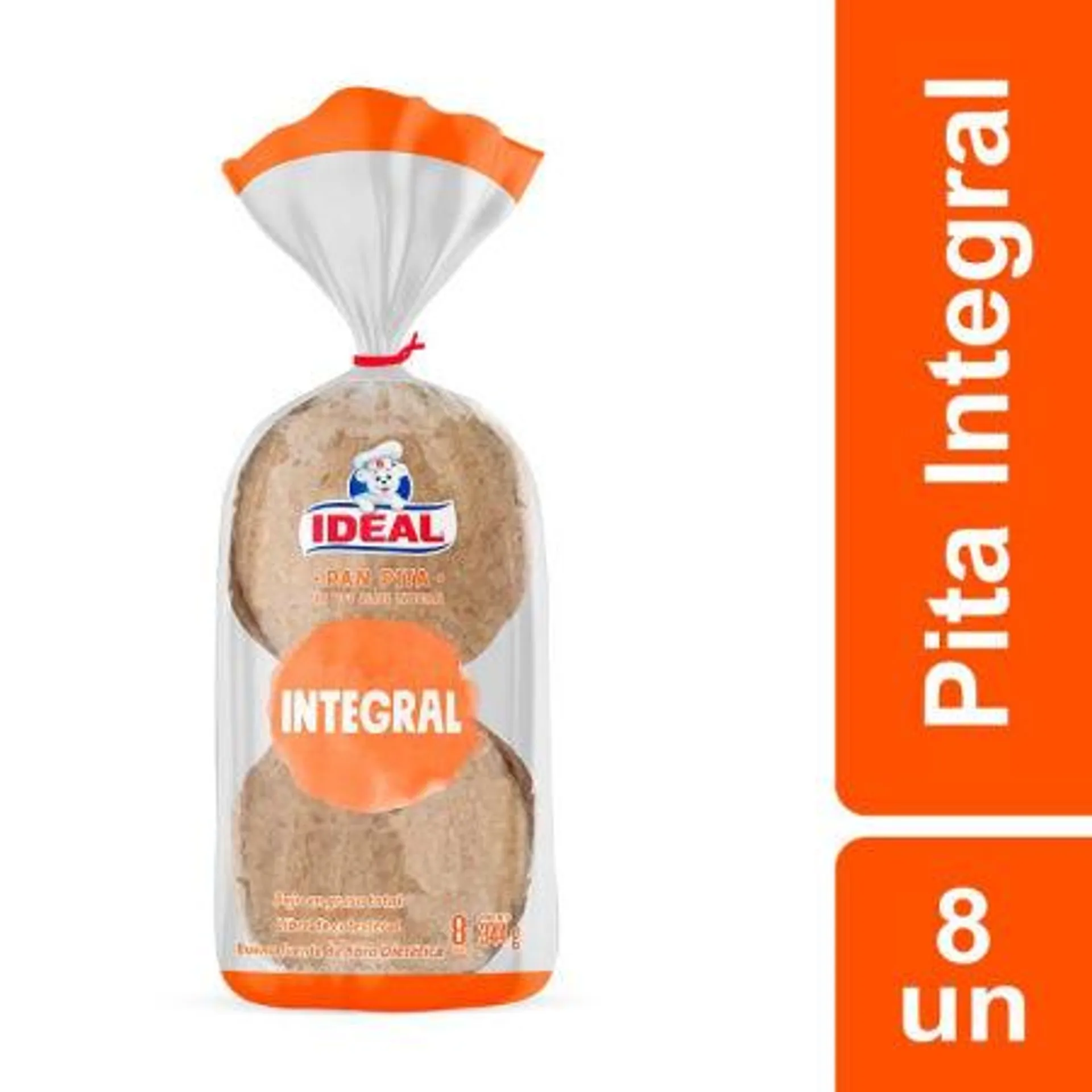 Ideal - Pan Pita Integral, 8 Un