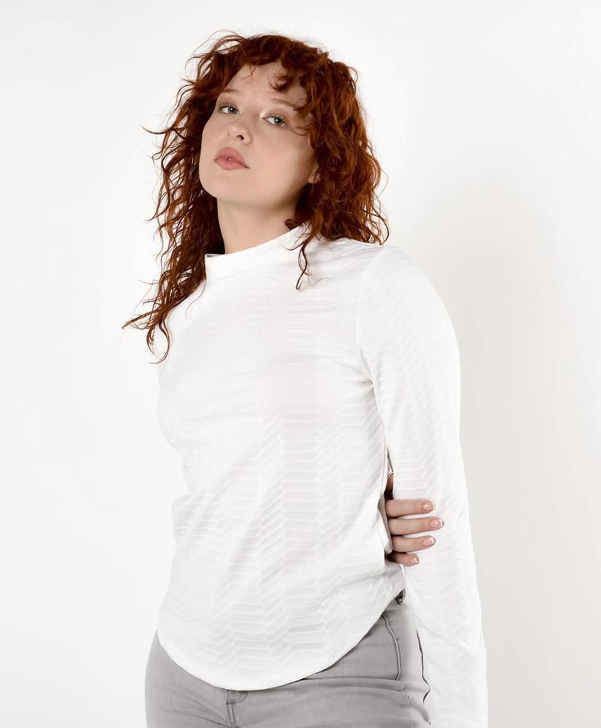 Polera mujer jacquard