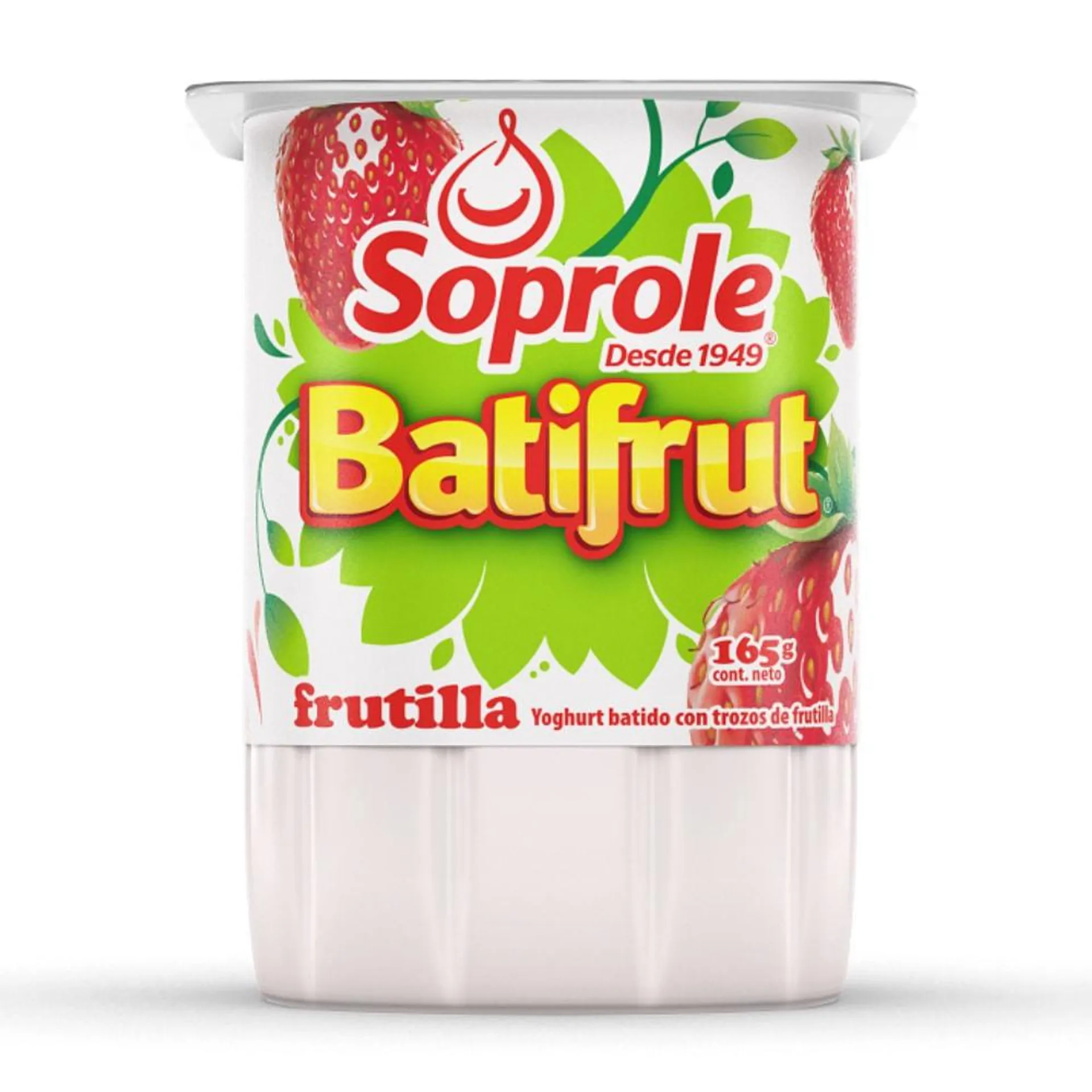 Yoghurt Soprole Batifrut sabor frutilla con trozos de fruta pote 165 g