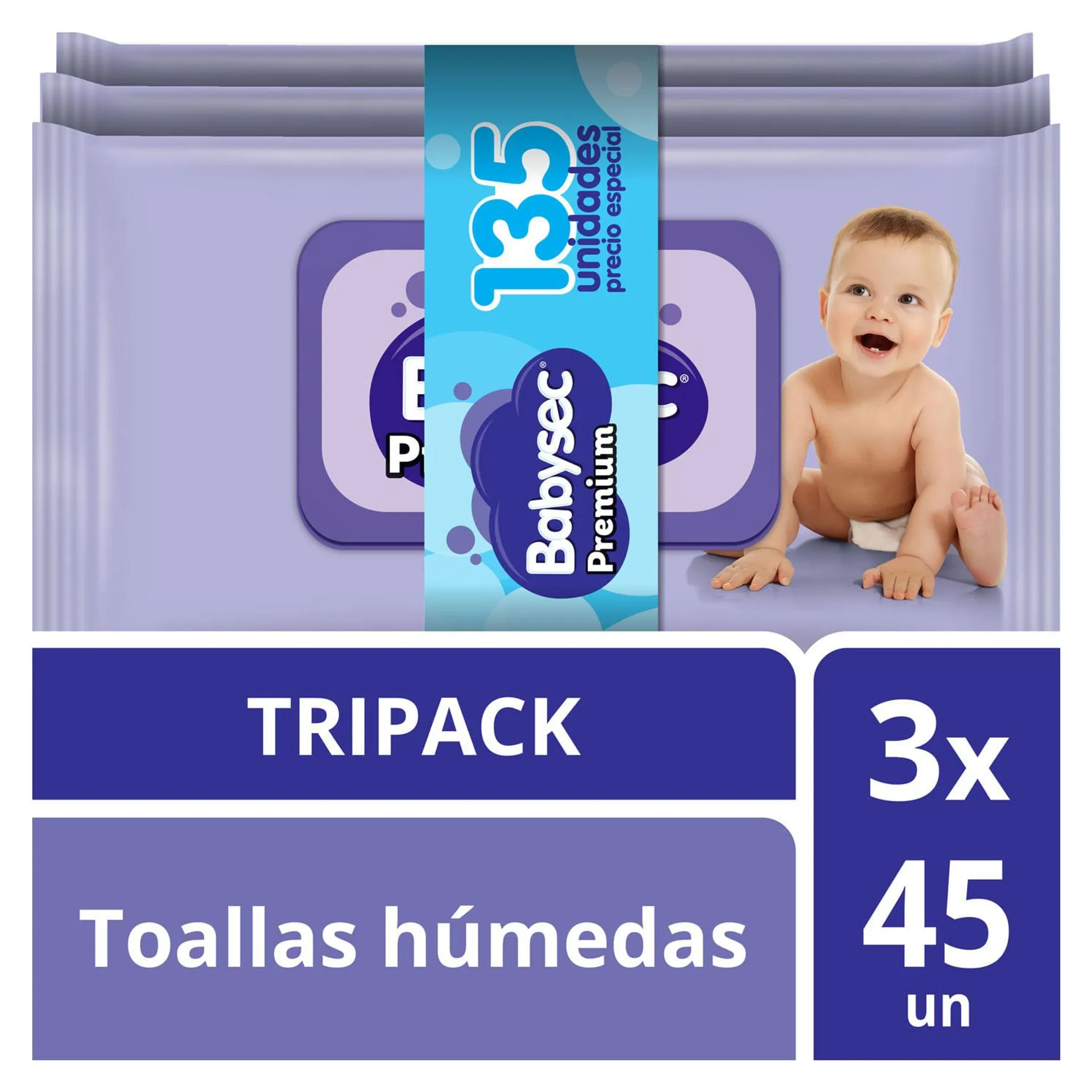 Toallas Húmedas Babysec Premium 135 un.