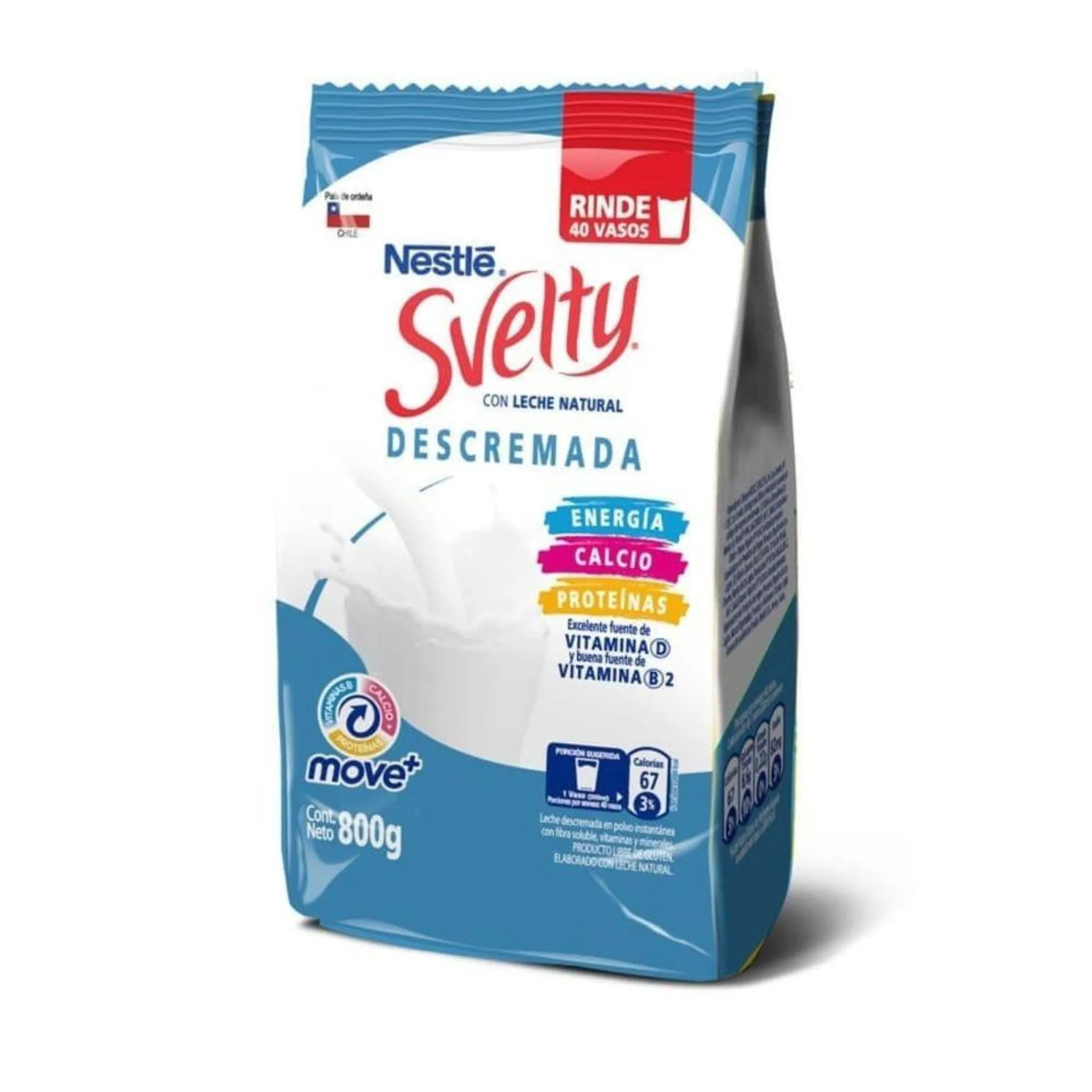 Leche en polvo Svelty descremada bolsa 800 g