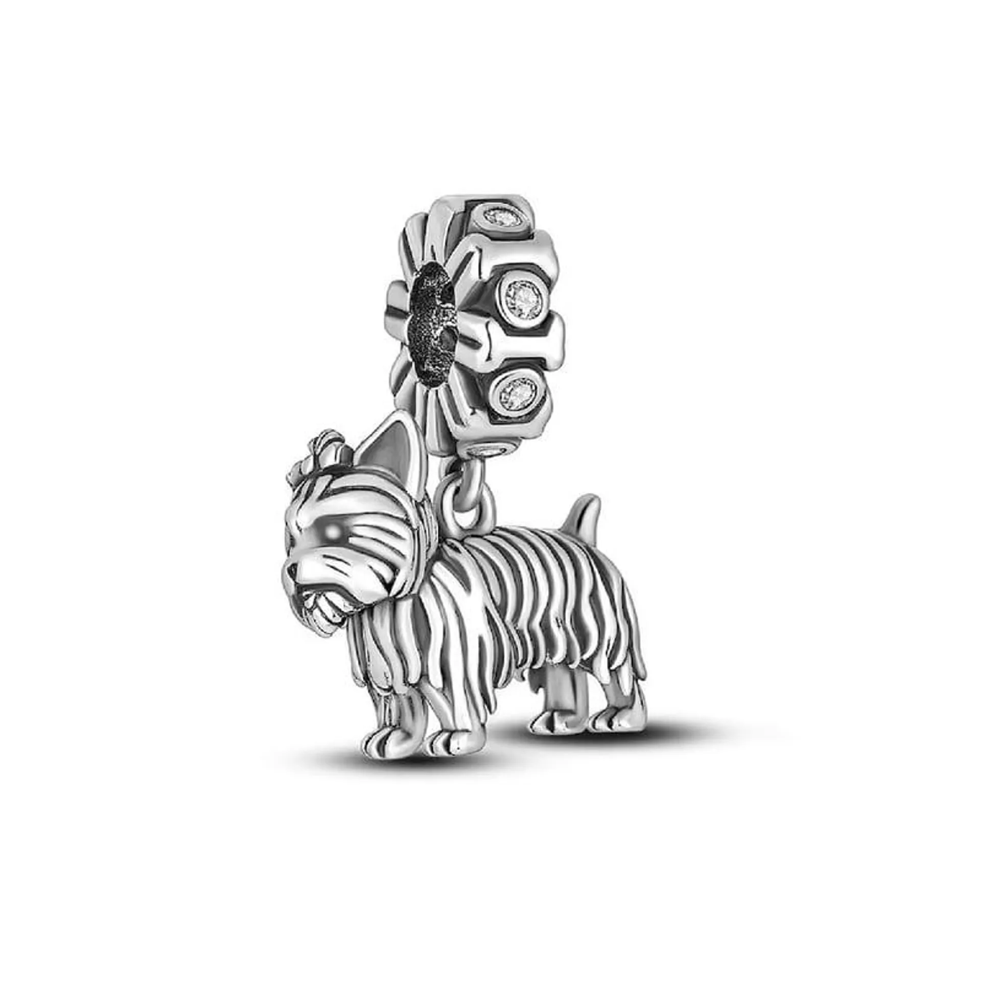 Charm Perro Yorkshire en Plata Fina 925 SILVER HEART