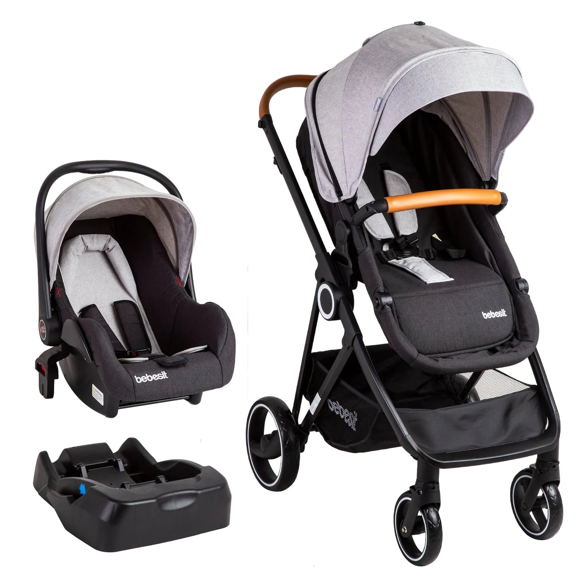 Coche Cuna Travel System Cosmos Gris