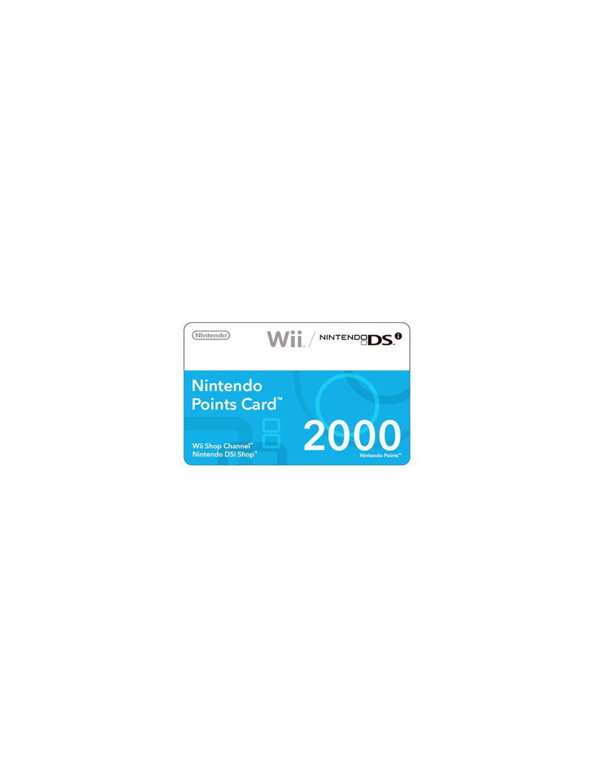 WII & DSI Point Card 2000