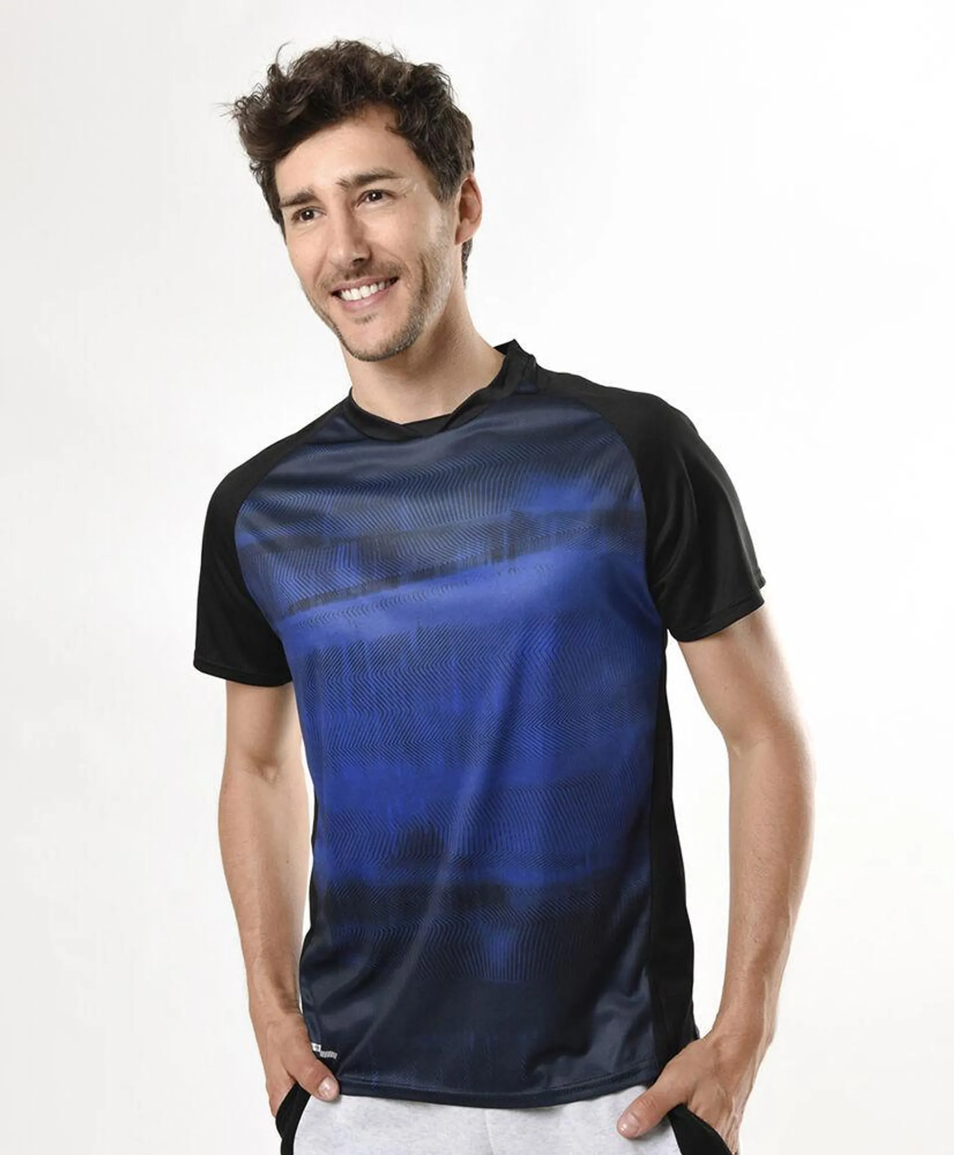 Polera deportiva hombre gráficos bicolor