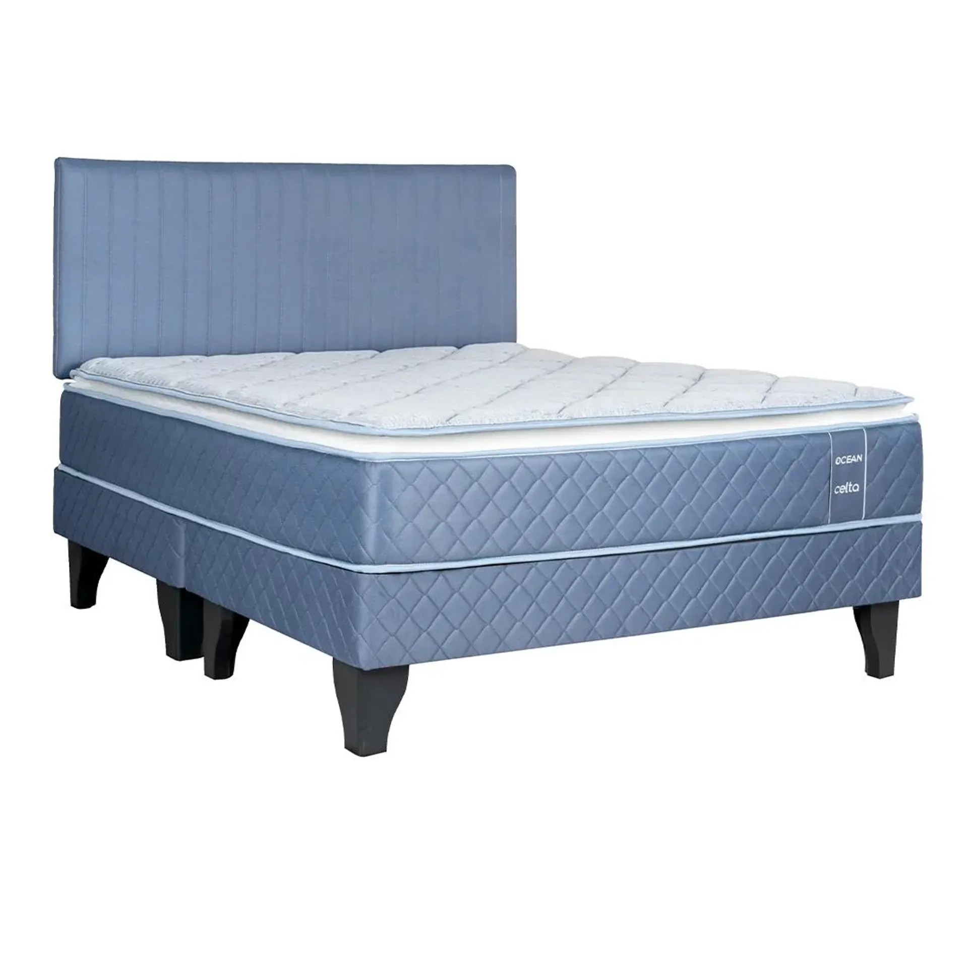 Cama Europea Ocean King Base Dividida + Respaldo