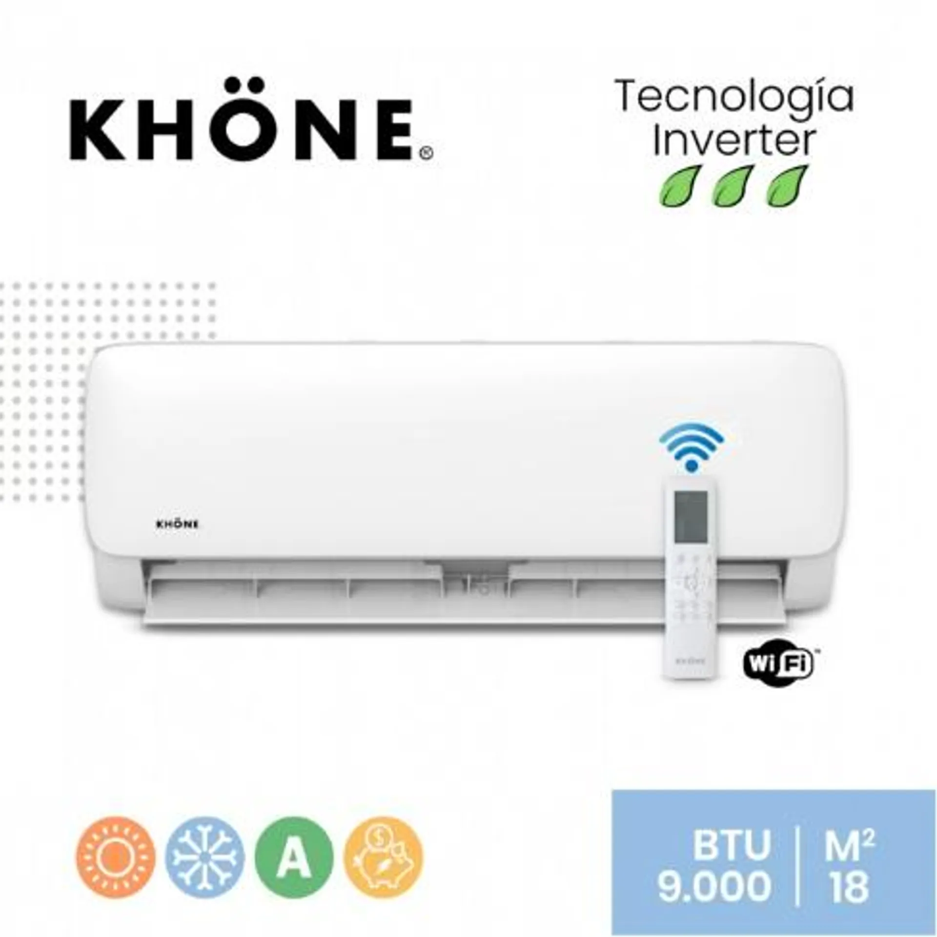 AIRE ACONDICIONADO SPLIT INVERTER 9000BTU KHONE