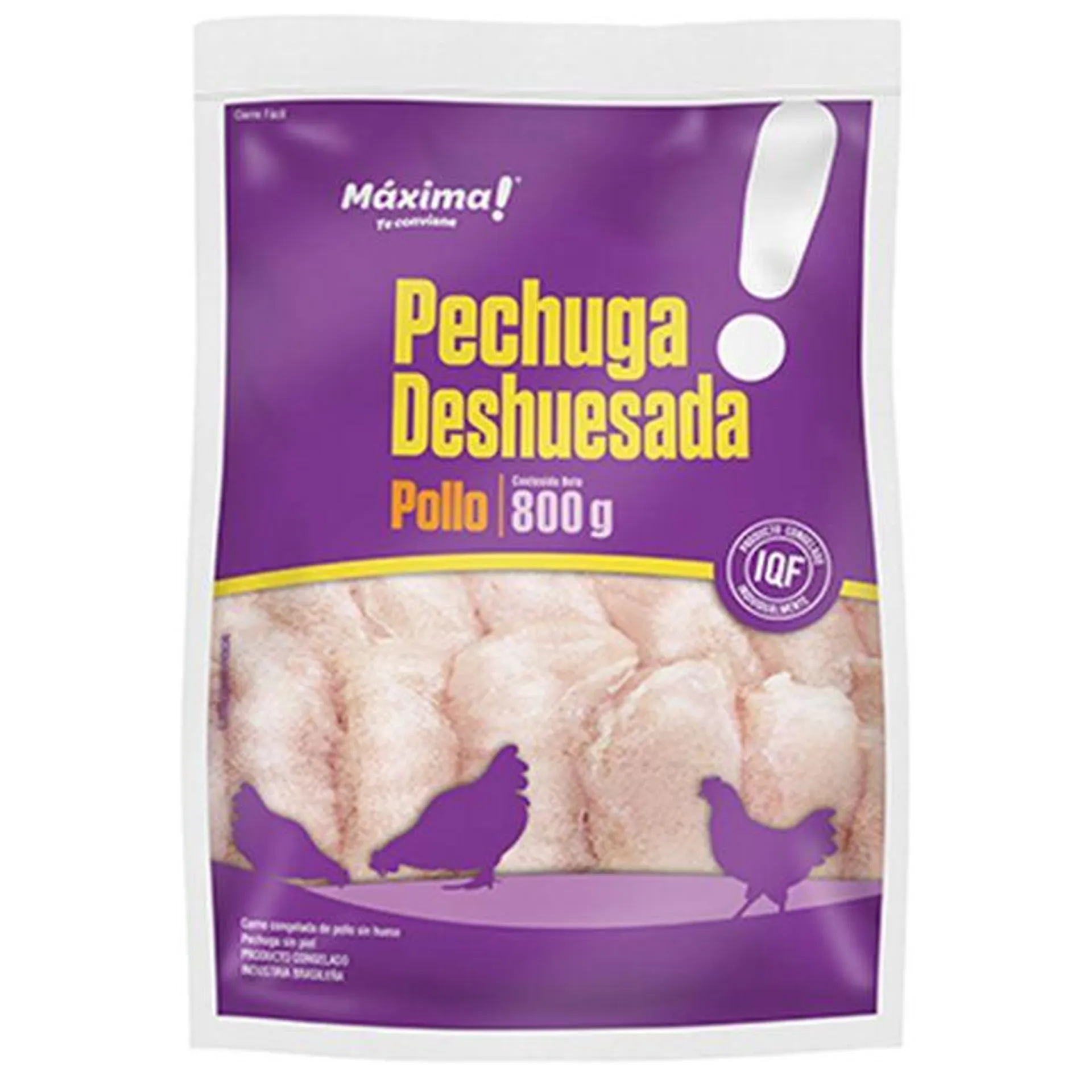 Pechuga Deshuesada de Pollo Sin Marinar Congelada 800 g