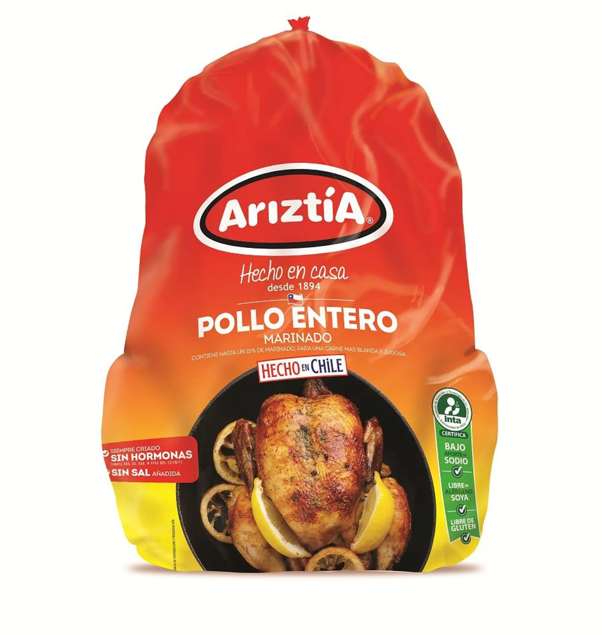 Pollo entero Ariztía con menudencias (1.5 a 2.5 Kg)