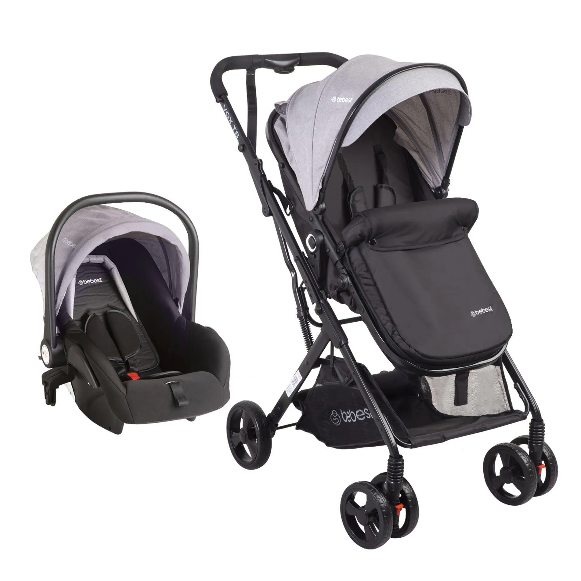 Coche Cuna Travel System Vox Gris