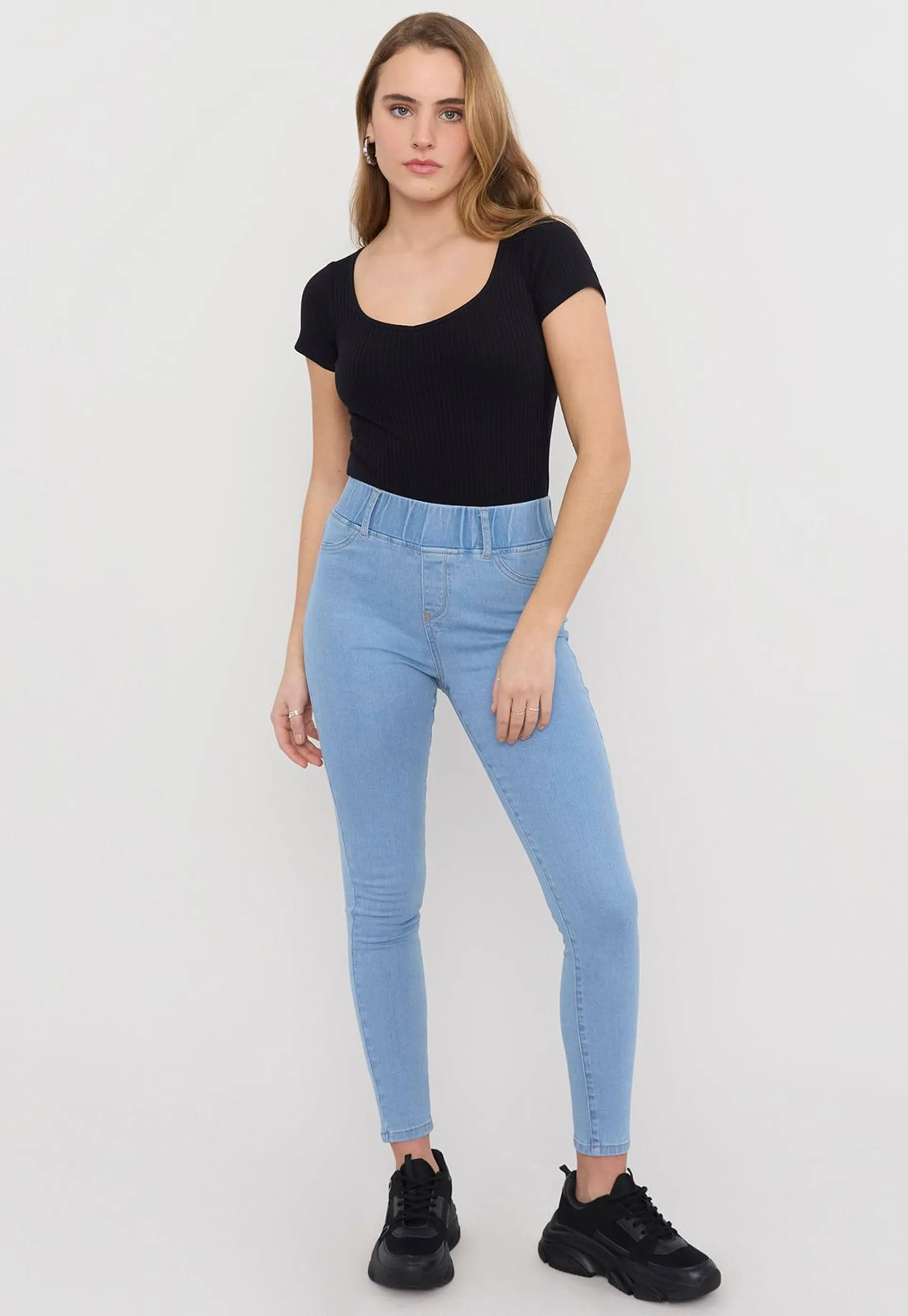 Jeans Mujer Leggins Skinny Azul Claro