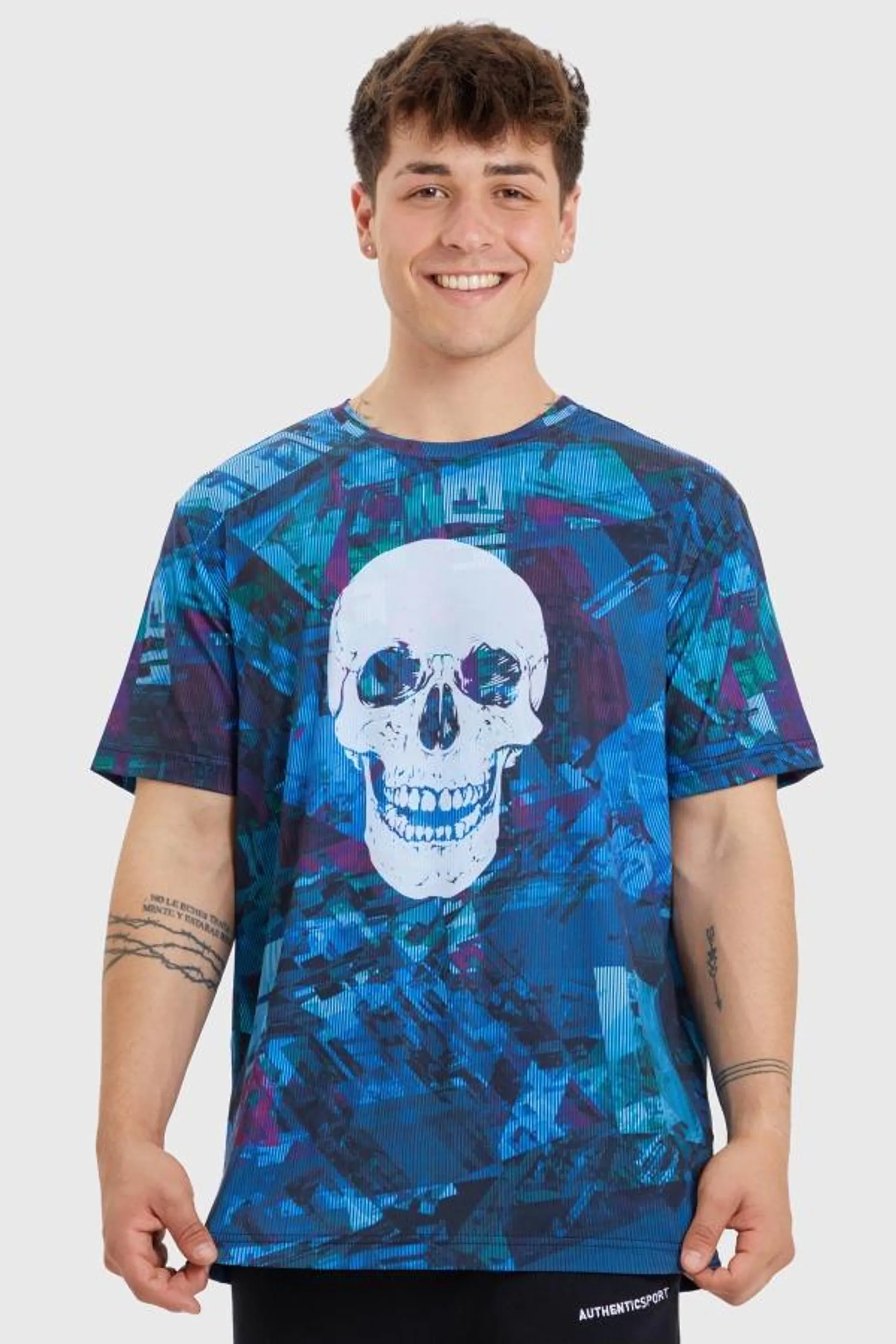 Polera print lava azul