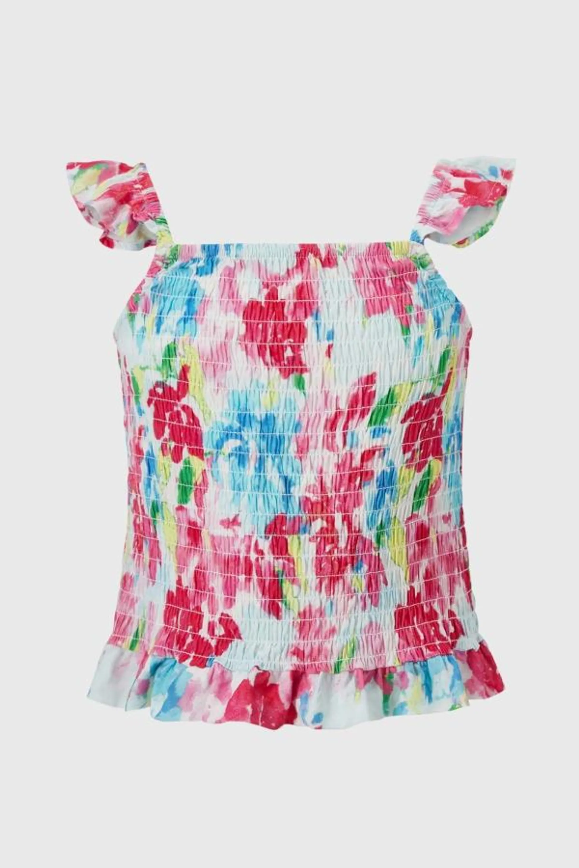 Blusa niÑa flores celeste