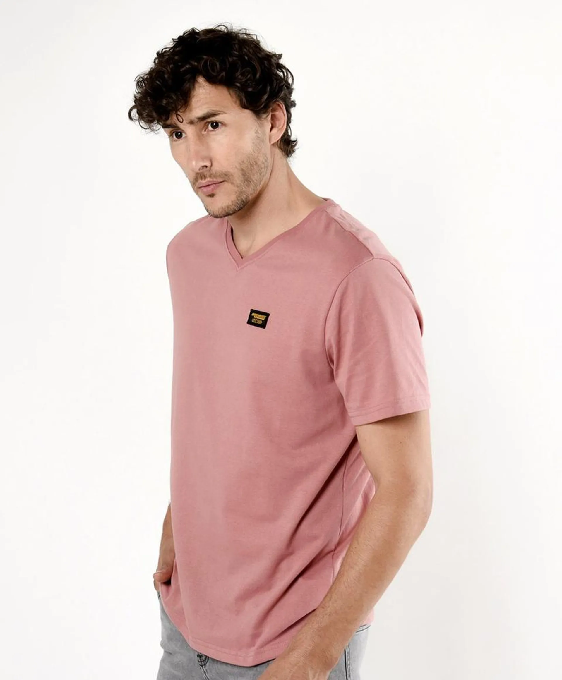 Polera hombre lisa mini logo colores