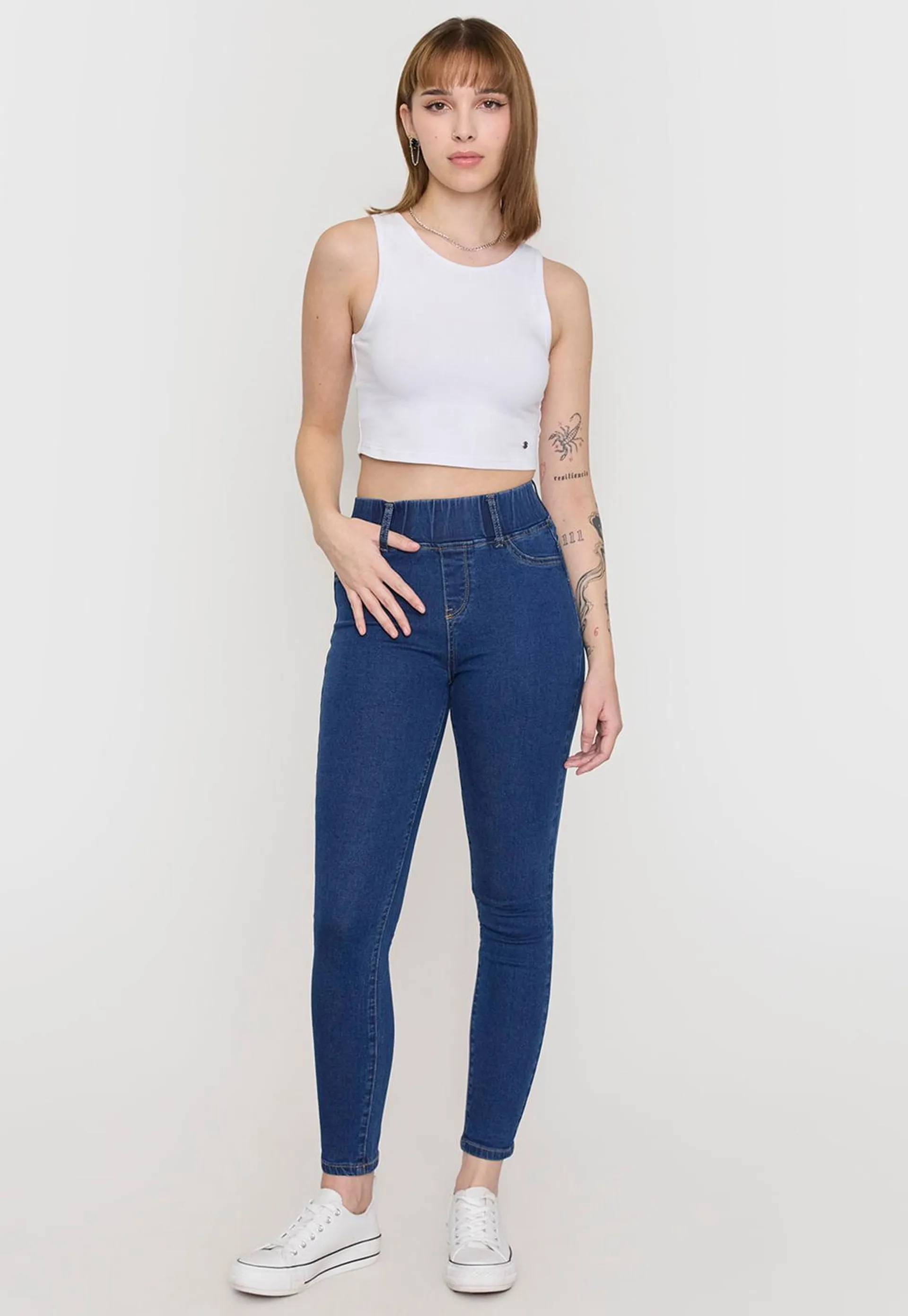 Jeans Mujer Leggins Skinny Azul Oscuro