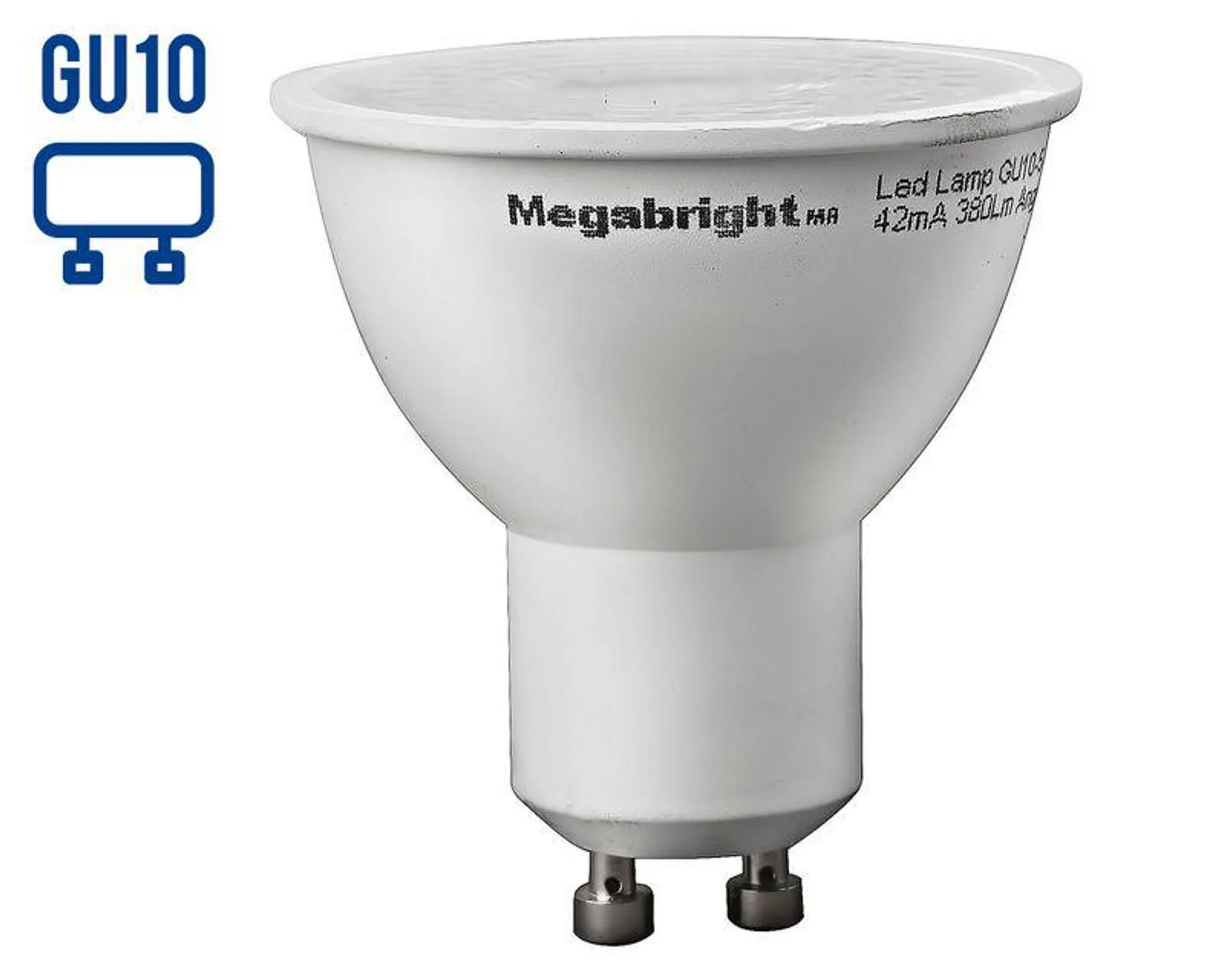 Ampolleta bright LED 5,5W GU10 luz cálida PAR16 Megabright