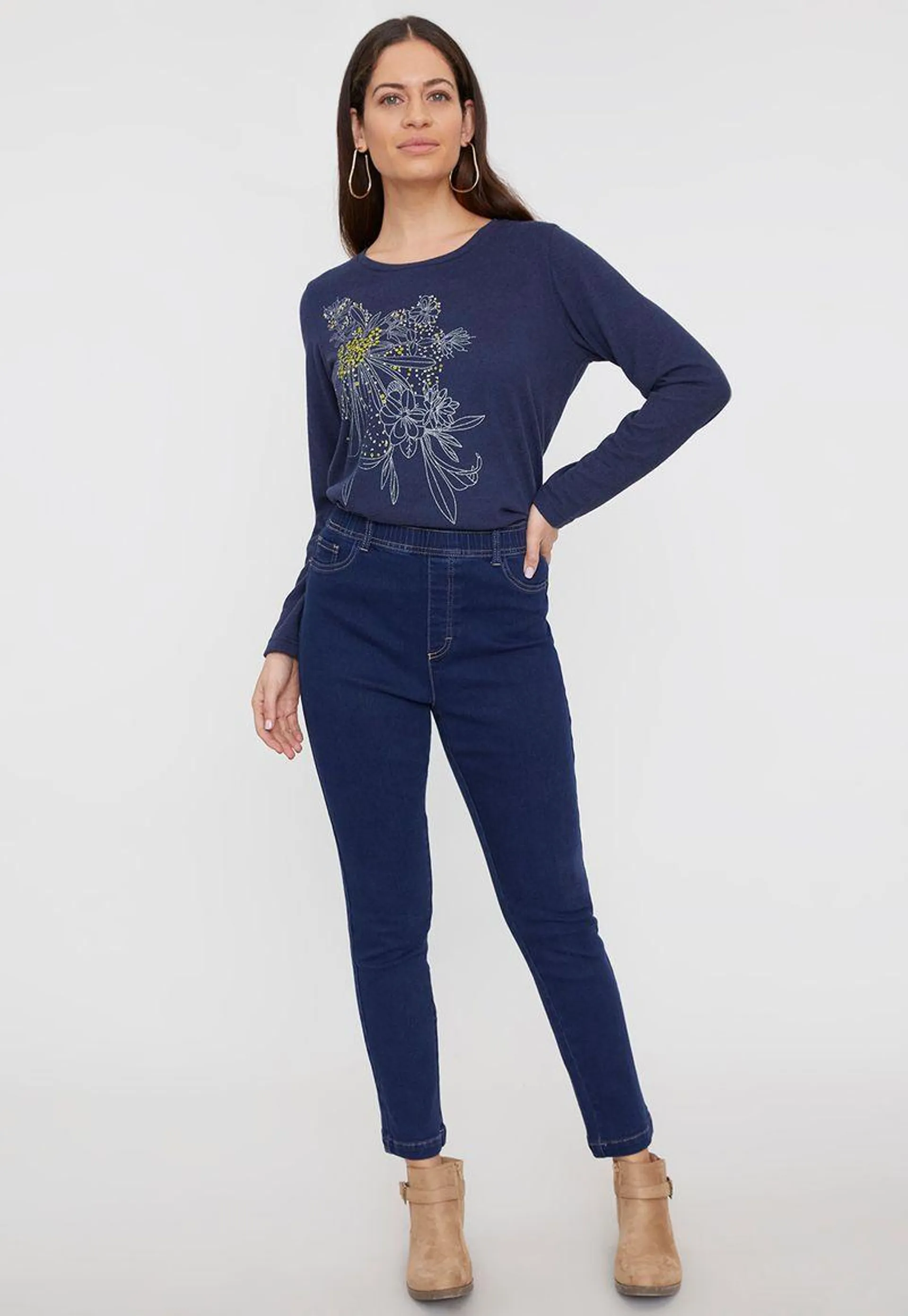 Jeans Mujer Skinny Leggins Azul Medio