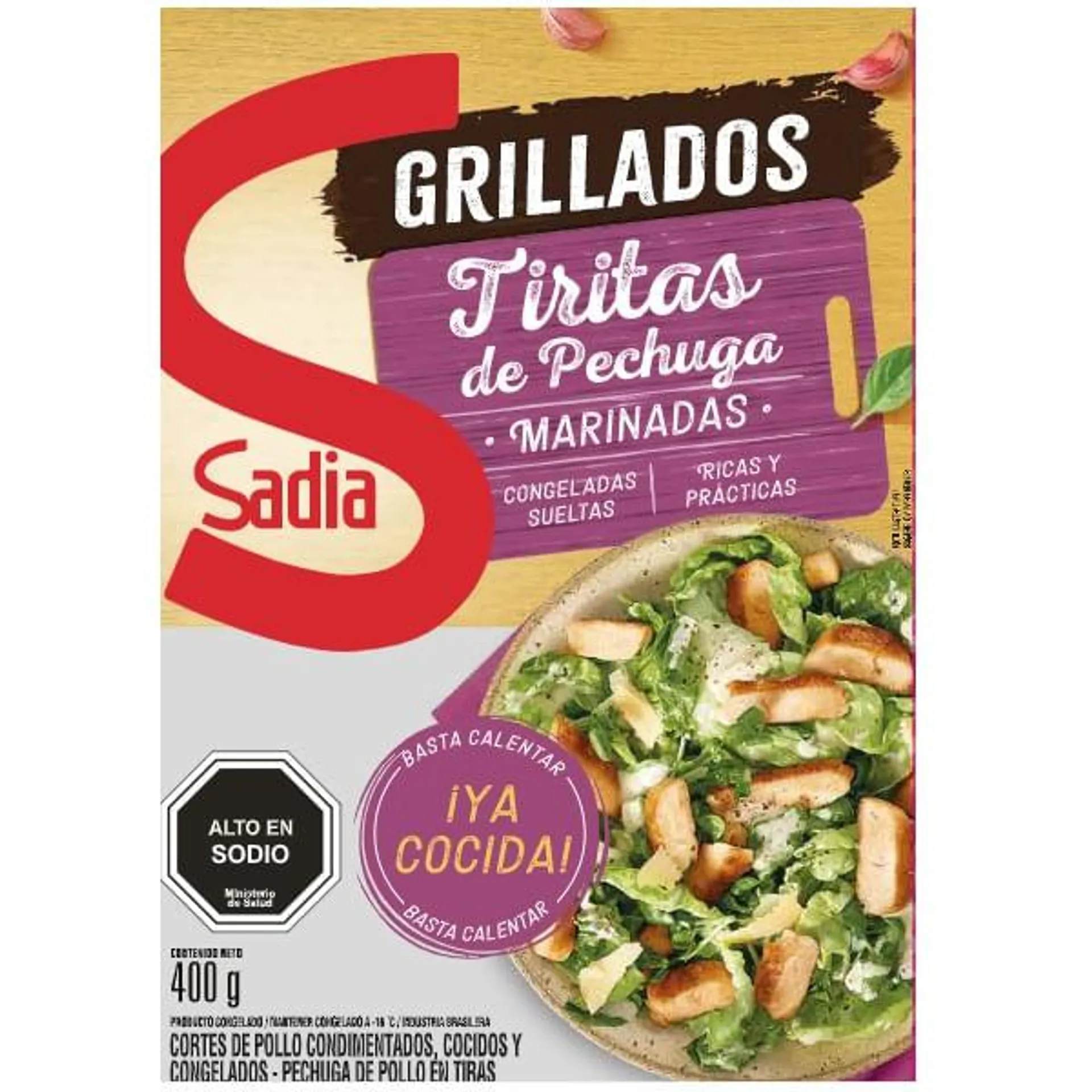 Pechuga de pollo congelados Sadia tiritas 400 g