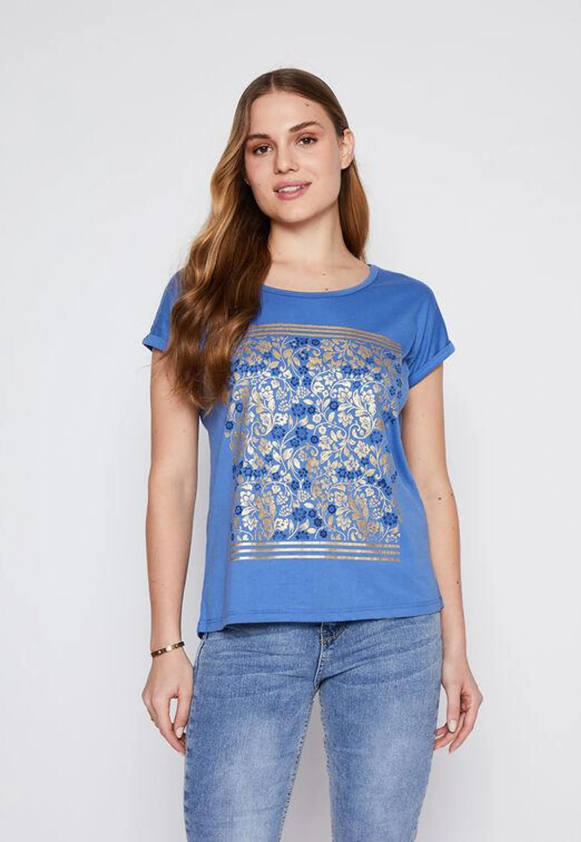 Polera Mujer Azul Boho Family Shop