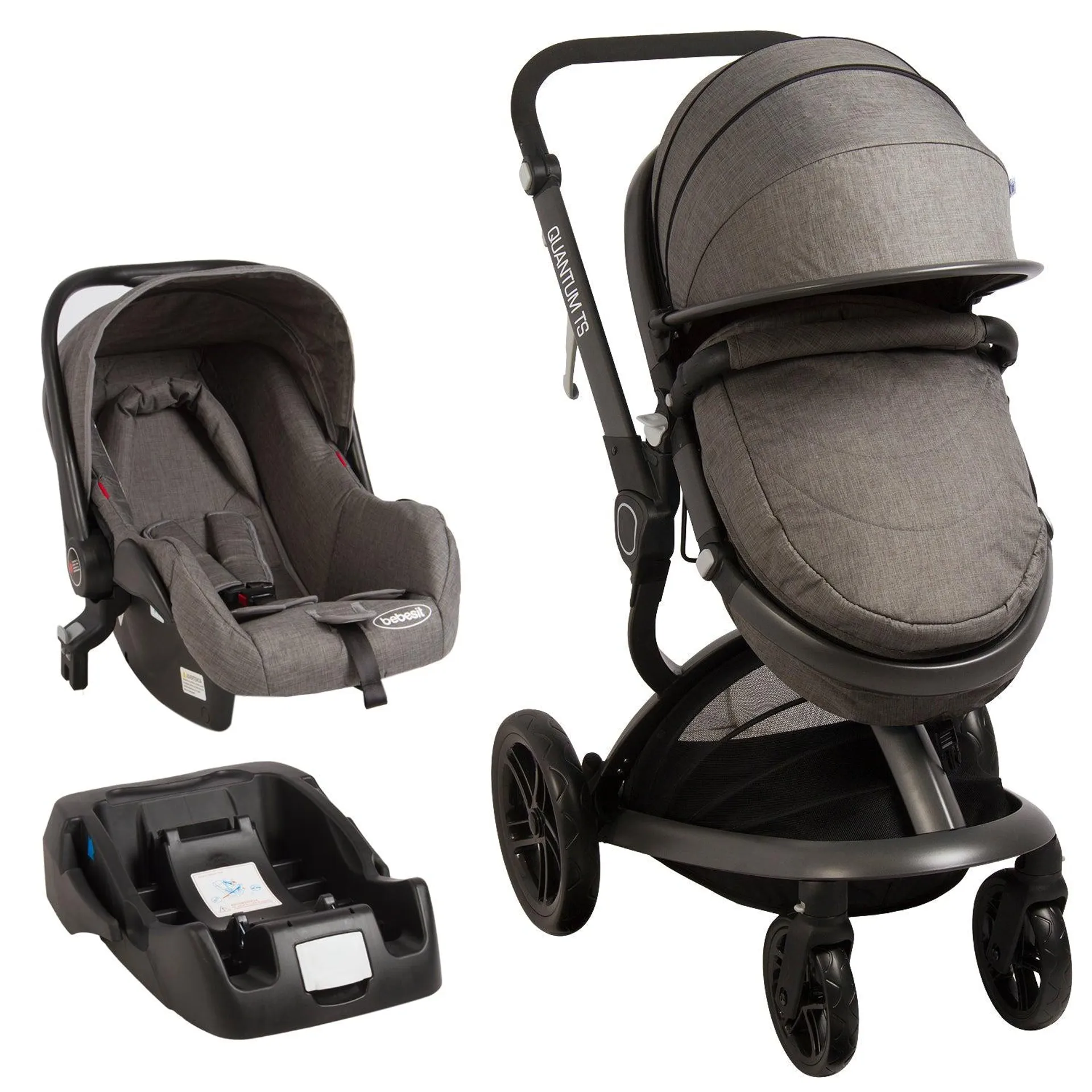 Coche Cuna Travel System Quantum Gris