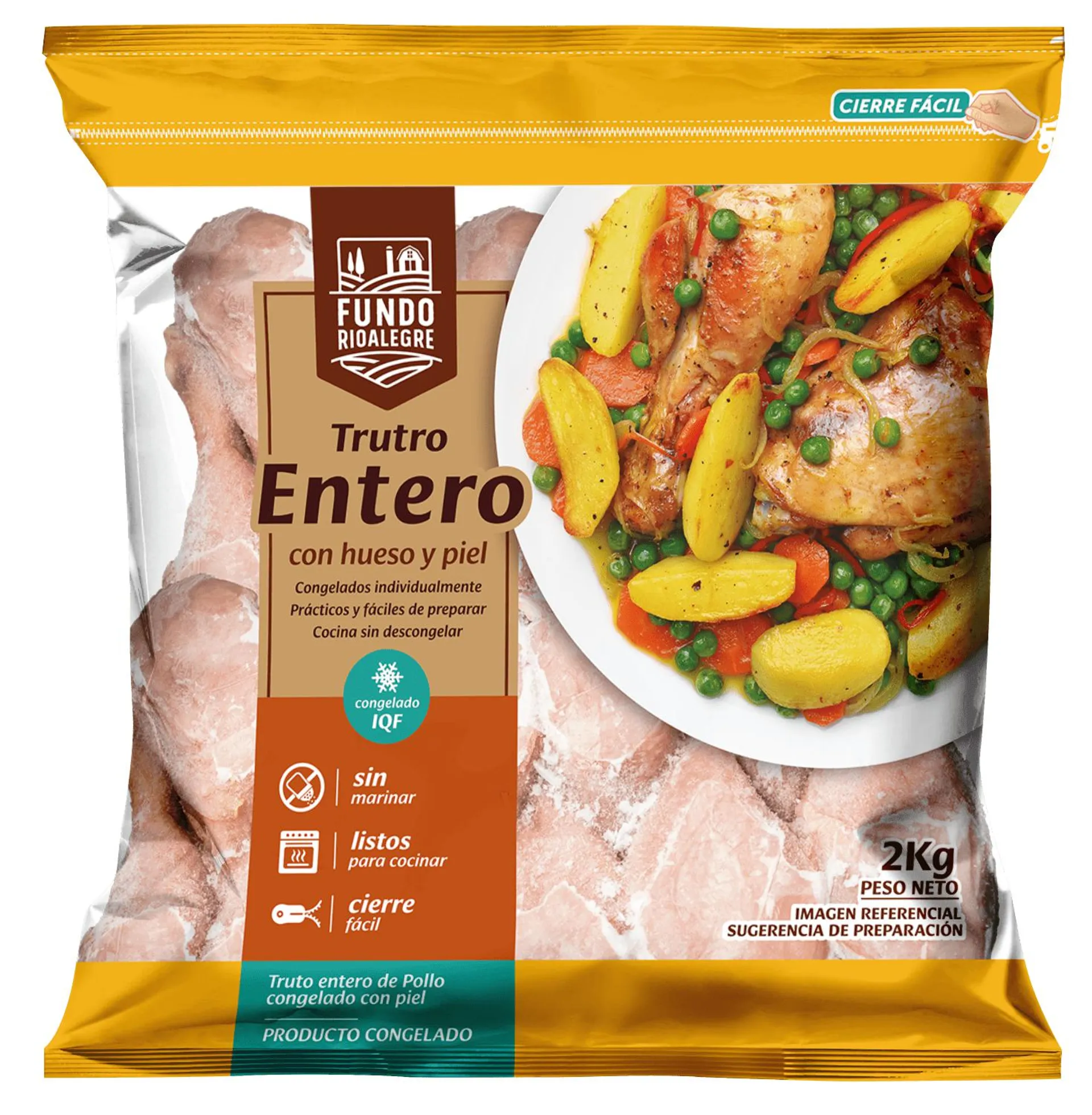 Trutro entero de pollo Fundo Río Alegre congelado bolsa 2 Kg